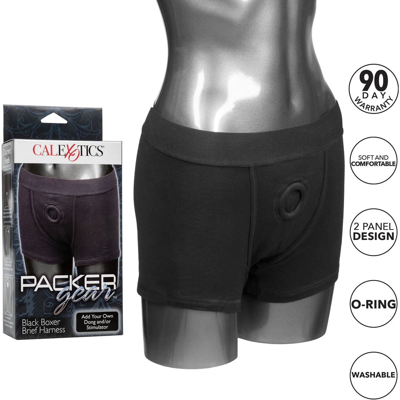 Packer Gear Black Boxer Brief Packing Harness By CalExotics - 2XL/3XL - Image 5