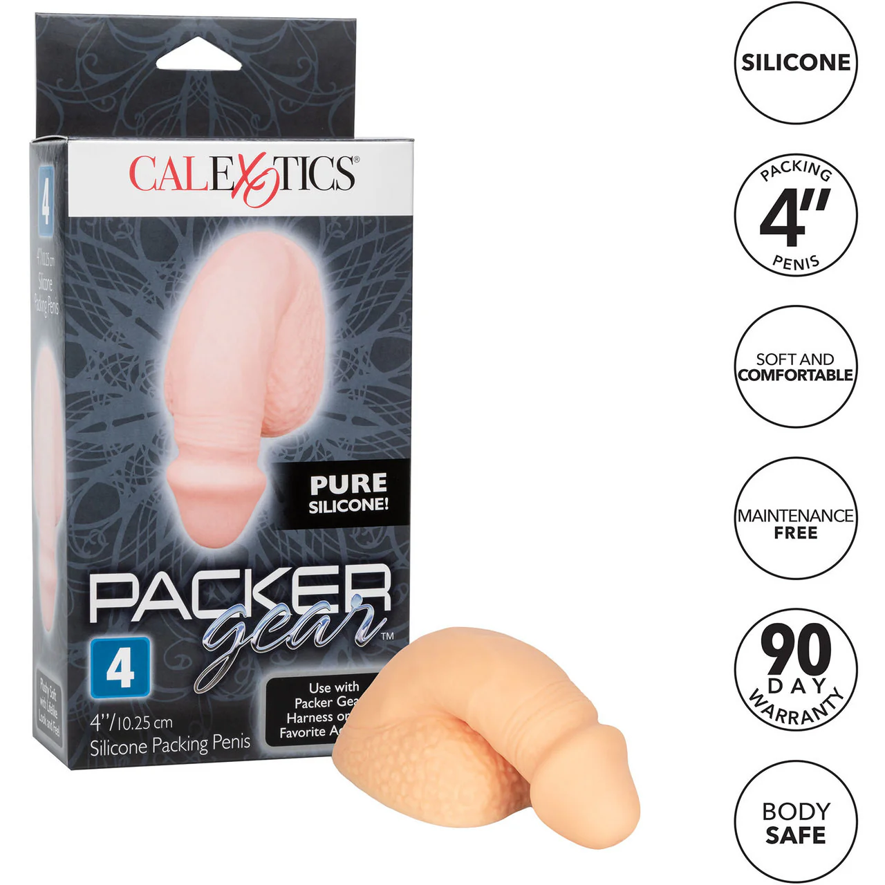 Packer Gear Silicone Packing Penis 4" / 10.25 cm By CalExotics - Vanilla - Image 6