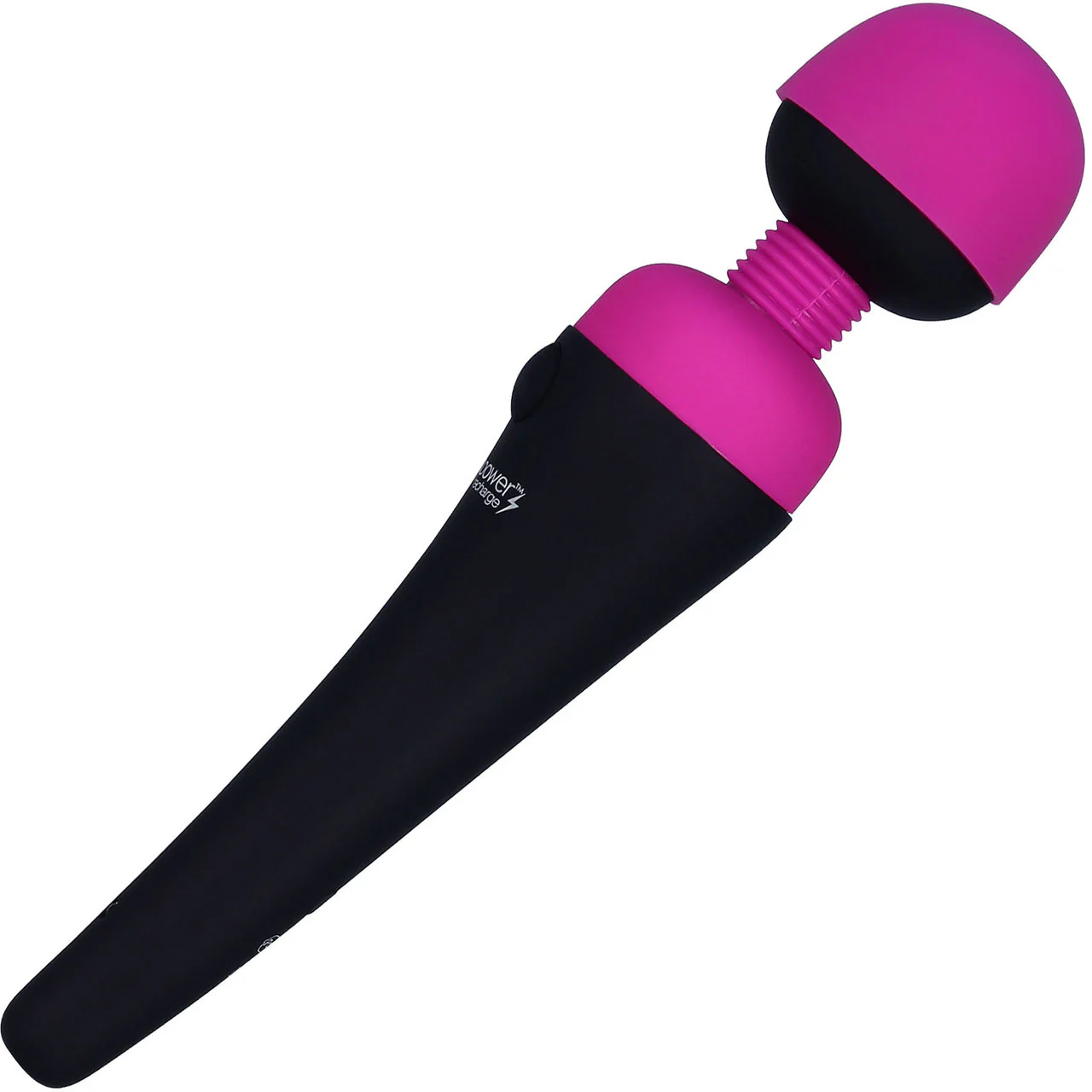 PalmPower Recharge Waterproof Wand Massager With Removable Silicone Cap - Fuschia - Image 3