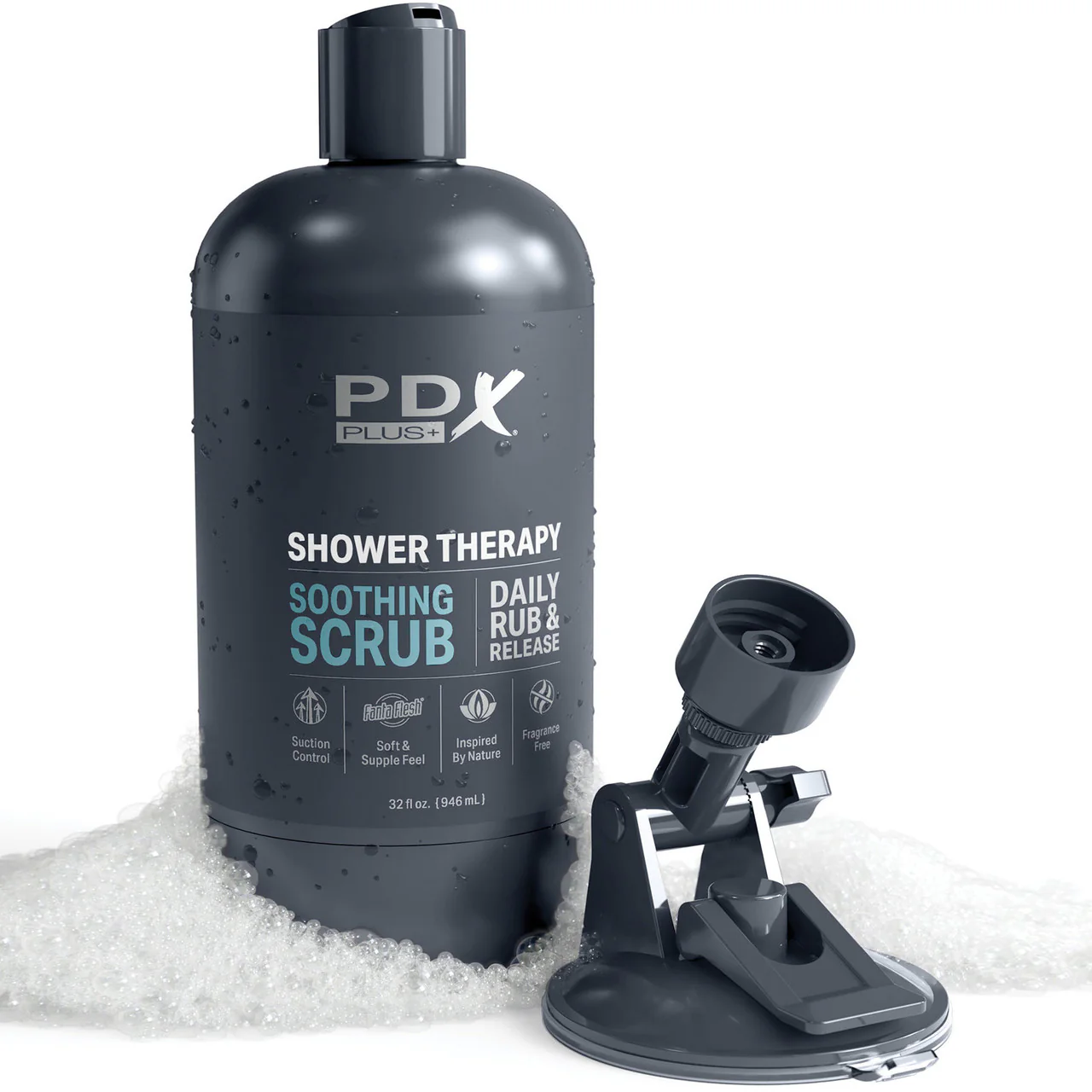 PDX Plus Shower Therapy Soothing Scrub Discreet Penis Stroker By Pipedream - Vanilla - Image 5