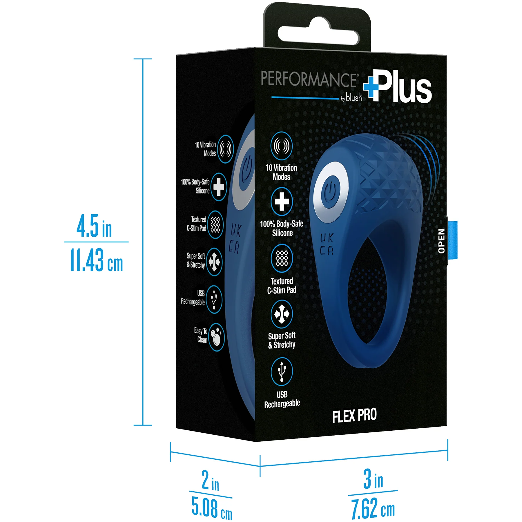 Performance Plus Flex Pro Vibrating Silicone Cock Ring By Blush - Image 15