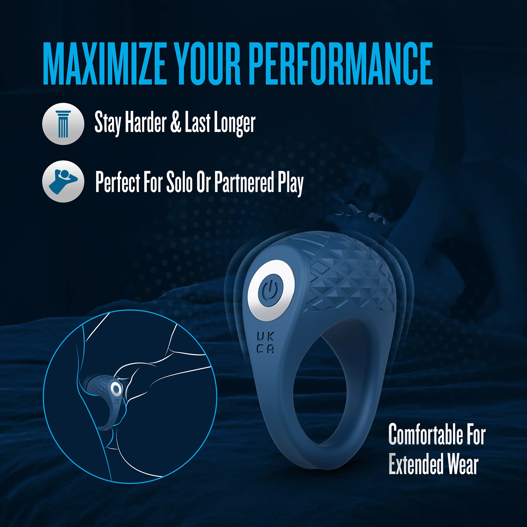 Performance Plus Flex Pro Vibrating Silicone Cock Ring By Blush - Image 2