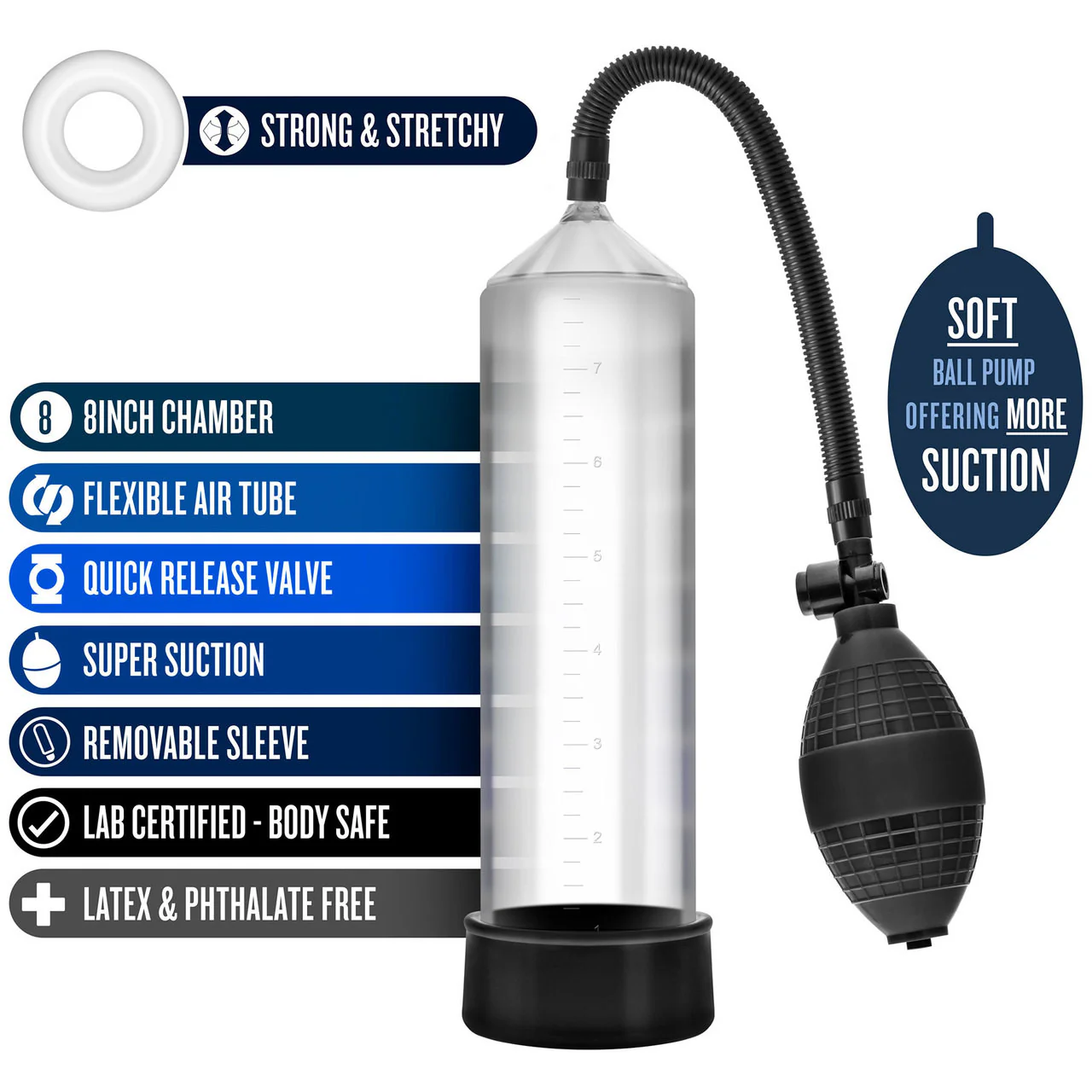 Performance VX101 Enhancement Penis Pump By Blush - Clear - Image 4
