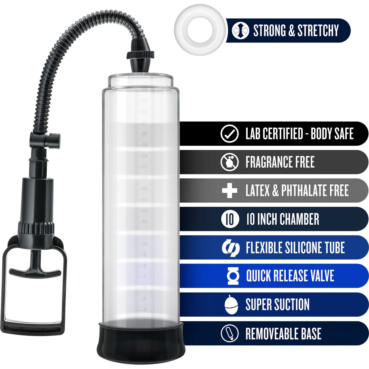 Performance VX5 Male Enhancement Penis Pump System With Realistic Sleeve By Blush - Clear - Image 7