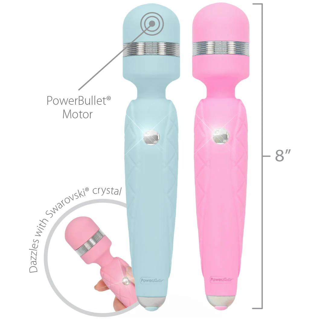 Pillow Talk Cheeky Silicone Rechargeable Wand Style Vibrator - Teal - Image 7