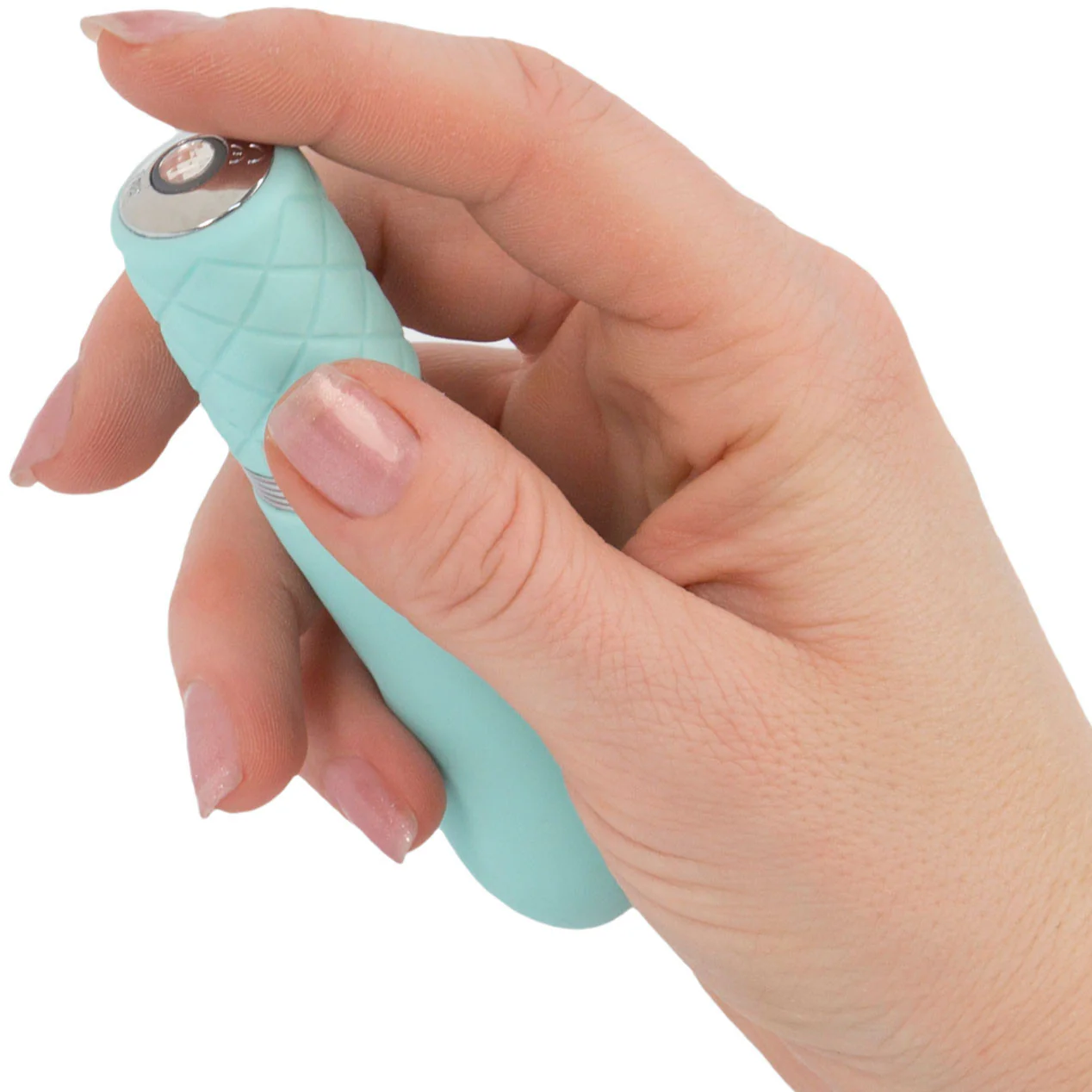 Pillow Talk Flirty Silicone Rechargeable Mini Vibrator - Teal - Image 5