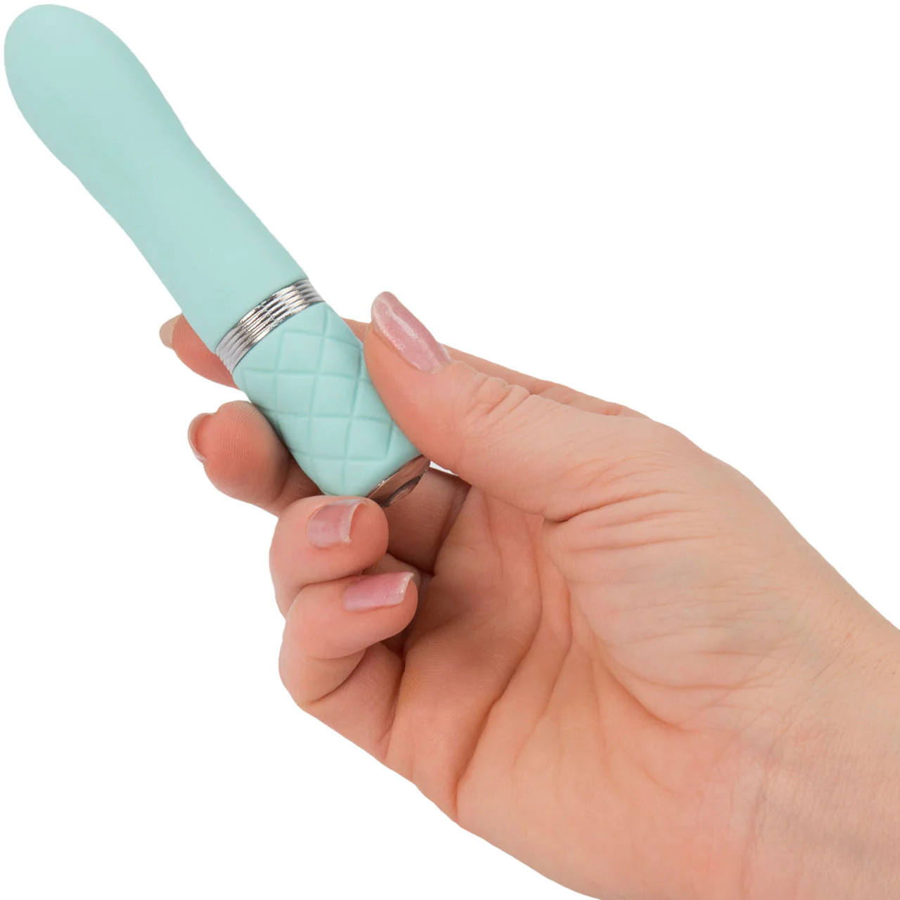 Pillow Talk Flirty Silicone Rechargeable Mini Vibrator - Teal - Image 6