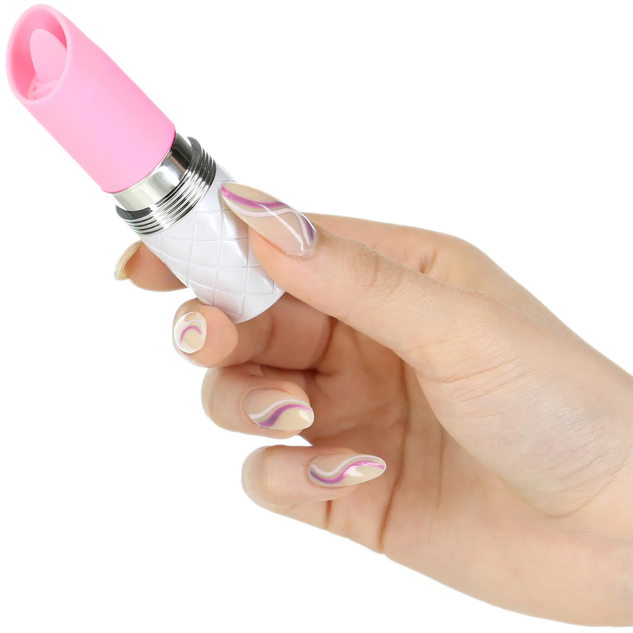 Pillow Talk Lusty Luxurious Rechargeable Silicone Flickering Massager - Pink - Image 2