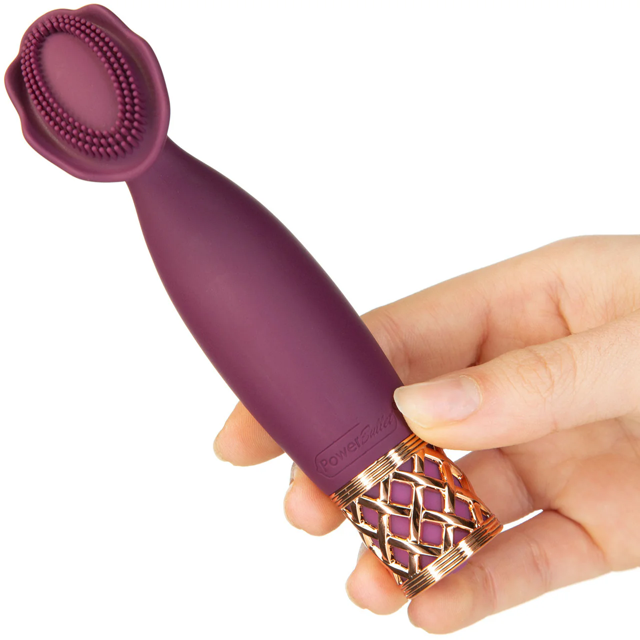 Pillow Talk Secrets Passion Rechargeable Silicone Clitoral Massager - Wine & Rose Gold - Image 2