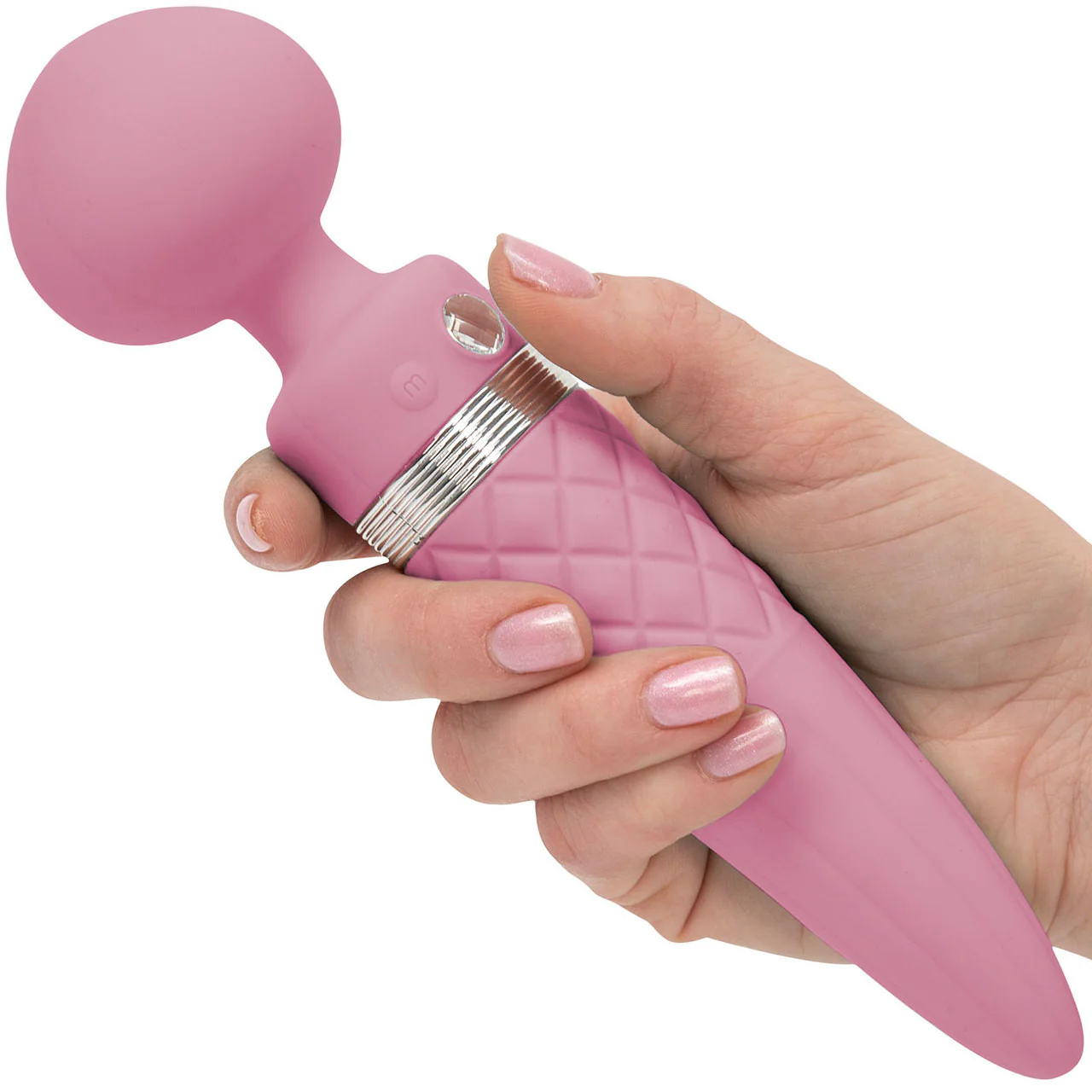 Pillow Talk Sultry Silicone Waterproof Rechargeable Wand Style Vibrator - Pink - Image 7
