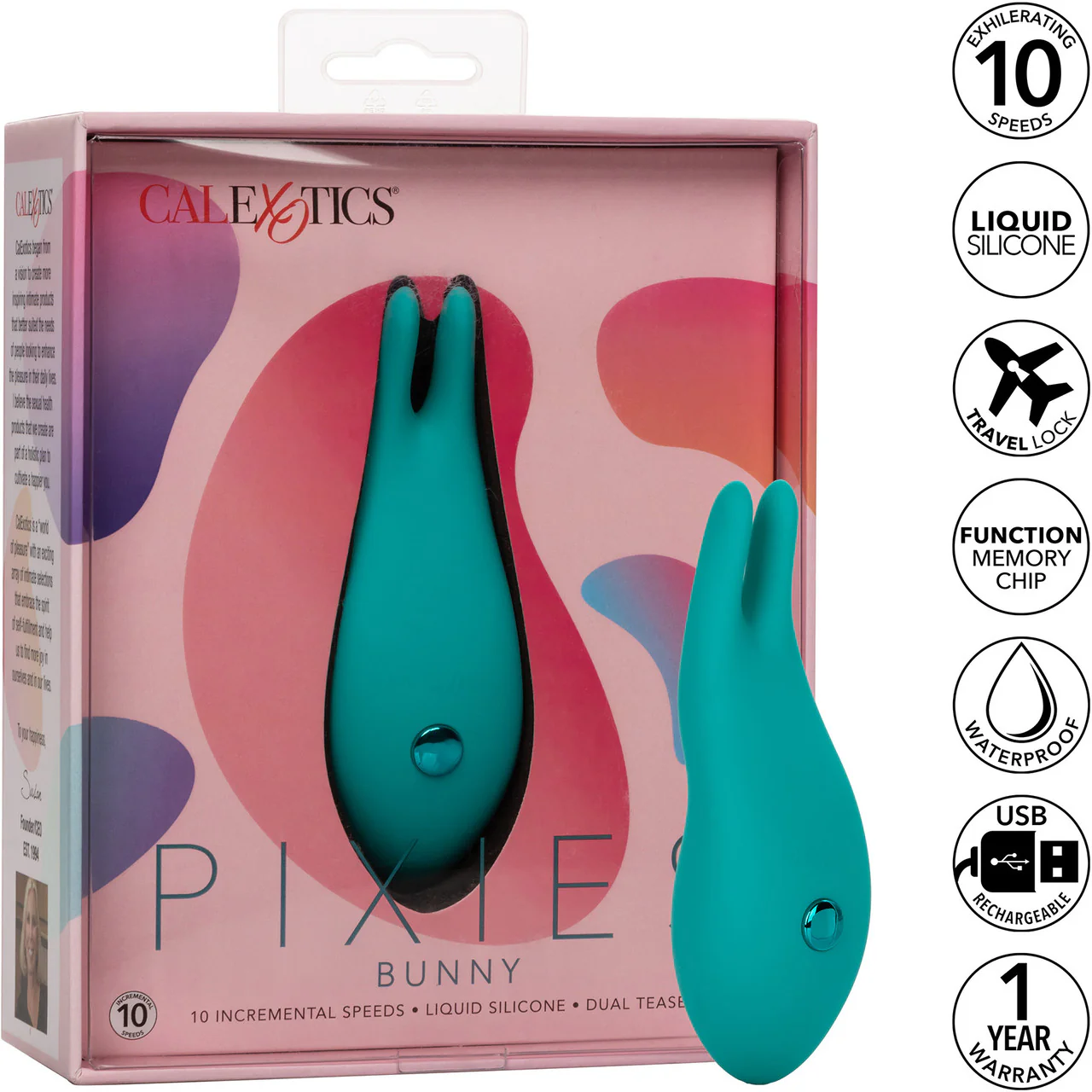 Pixies Bunny Rechargeable Silicone Finger Vibrator By CalExotics - Image 9