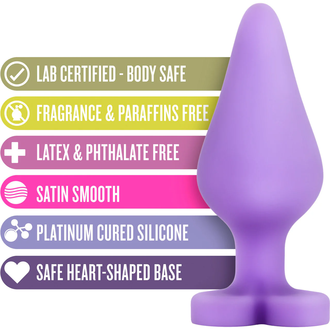 Play With Me Naughty Candy Heart Silicone Butt Plug By Blush - Do Me Now Purple - Image 6