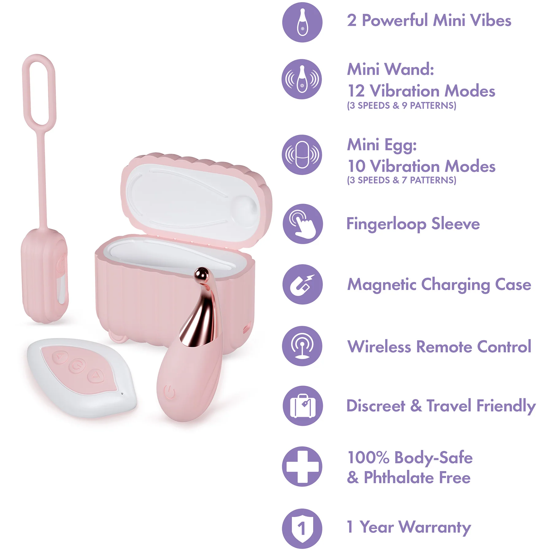 Play With Me Wanderlust Silicone Rechargeable Mini Vibrator Set By Blush - Image 8