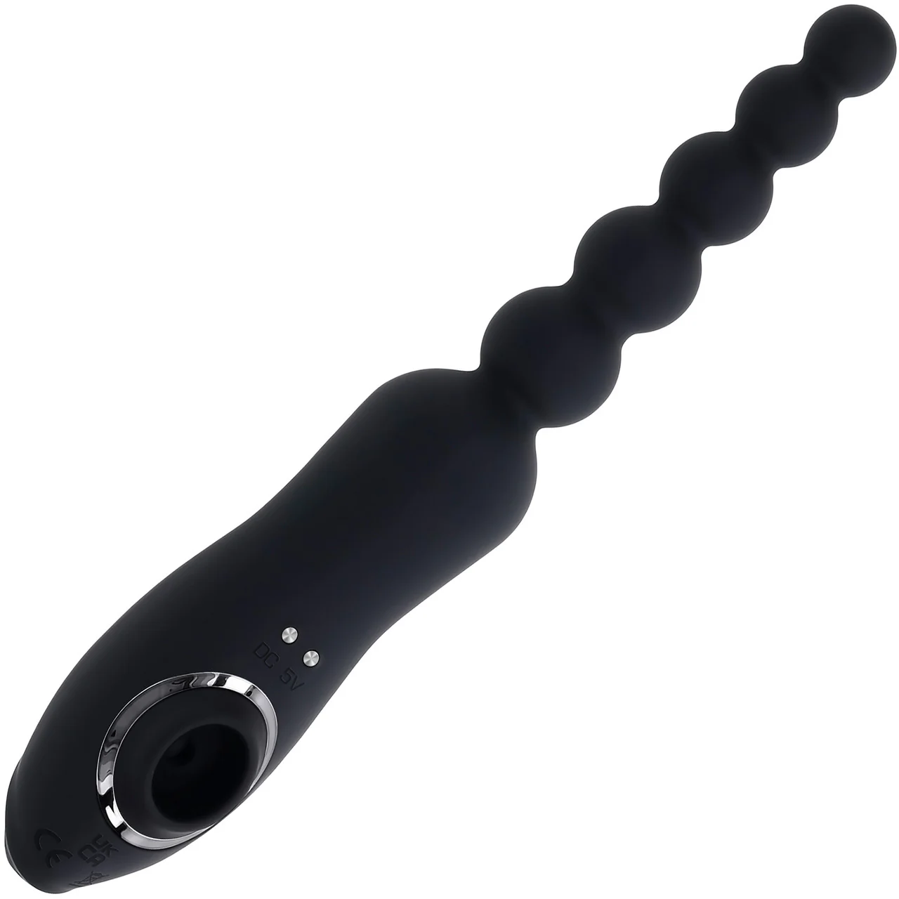 Playboy Pleasure Let It Bead Anal Beads & Clitoral Suction Rechargeable Silicone Dual Purpose Vibrator - Image 3