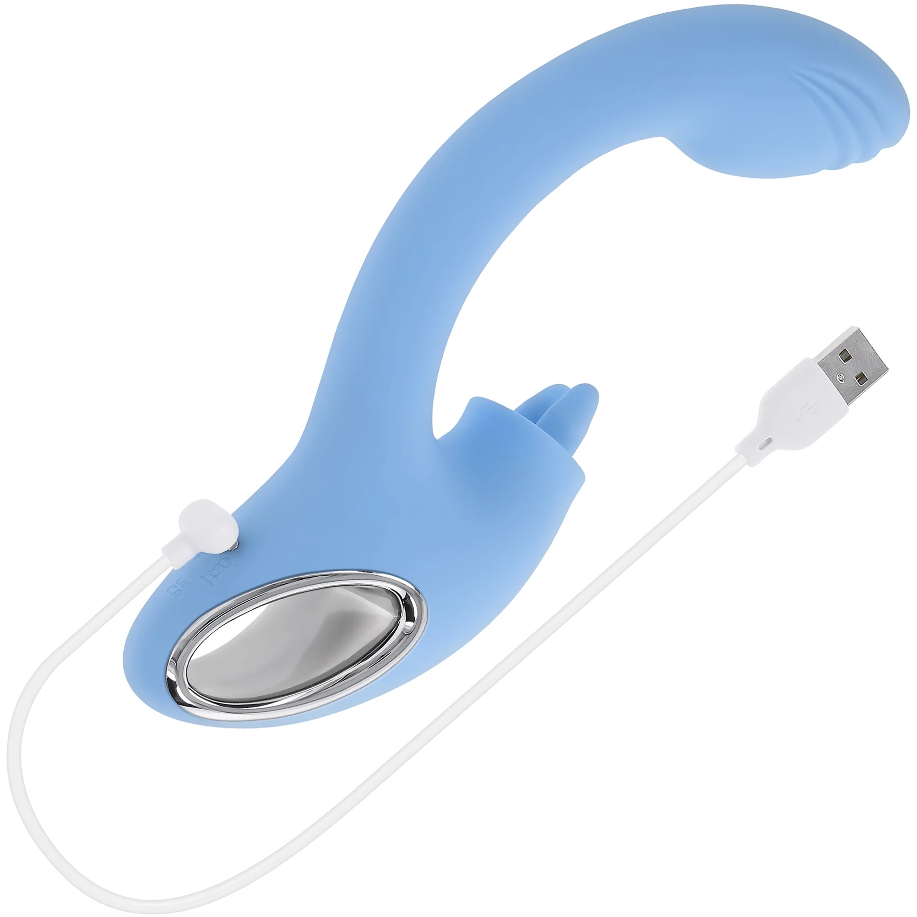 Playboy Pleasure Sapphire Sky Rechargeable Silicone Double-Tongued Rabbit Vibrator - Image 13