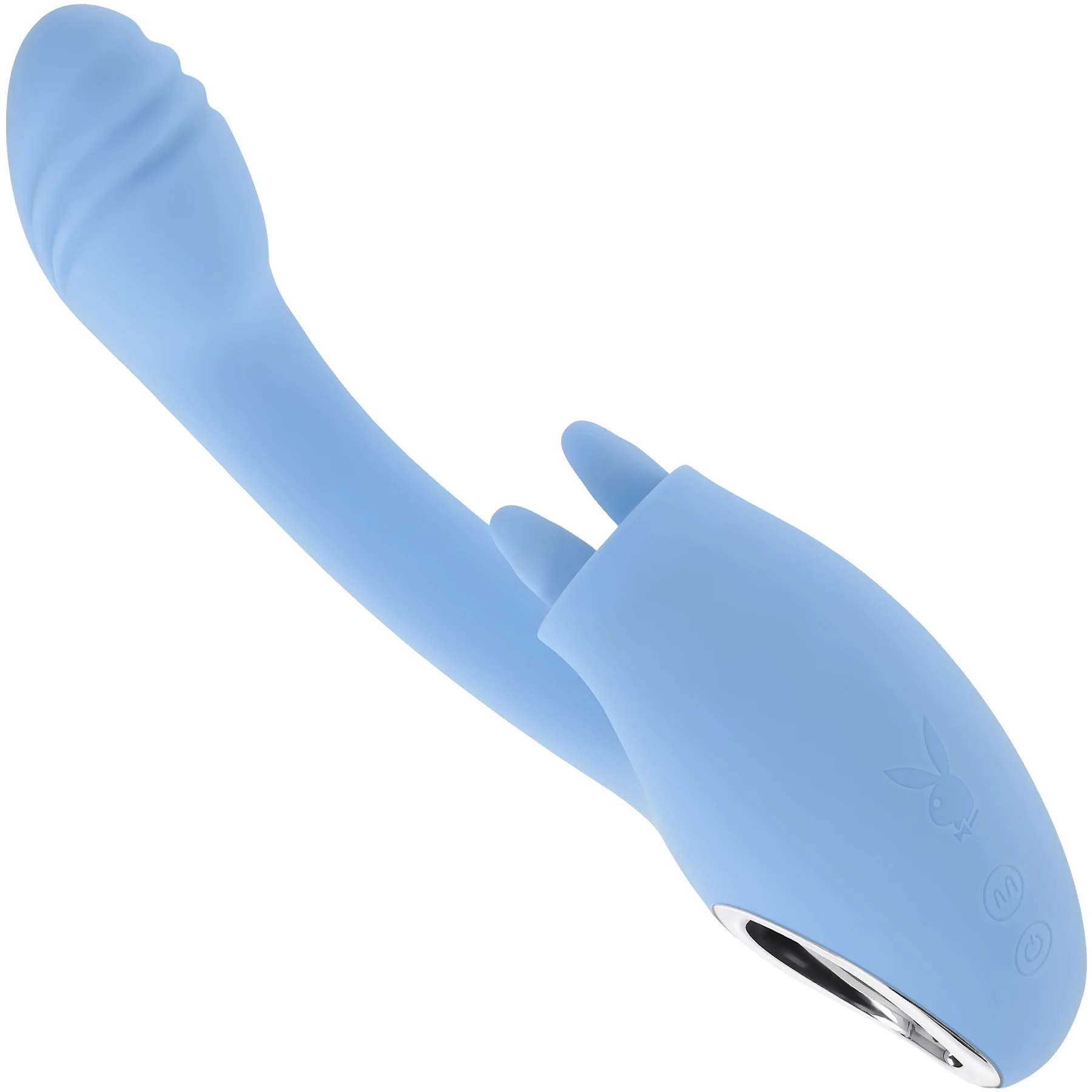 Playboy Pleasure Sapphire Sky Rechargeable Silicone Double-Tongued Rabbit Vibrator - Image 14