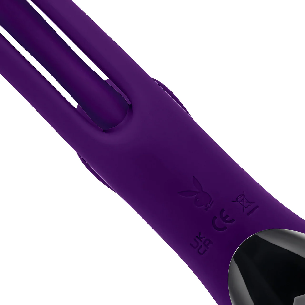 Playboy Pleasure The Thrill Waterproof Silicone Dual Stimulation Vibrator With Mid-Shaft Flapper - Purple - Image 2