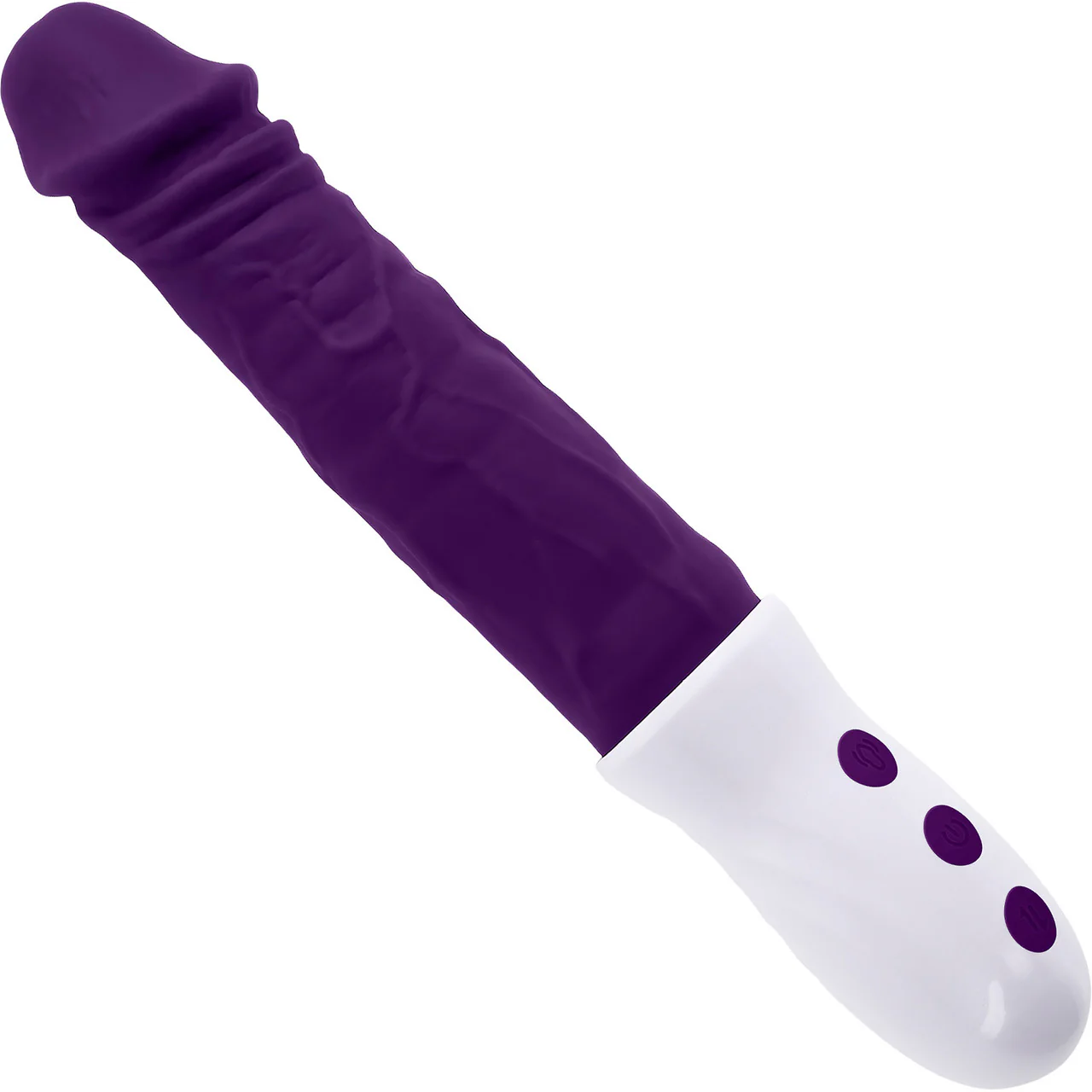 Plum Thrust Rechargeable Waterproof Thrusting & Vibrating Silicone Dildo By Evolved Novelties - Image 2