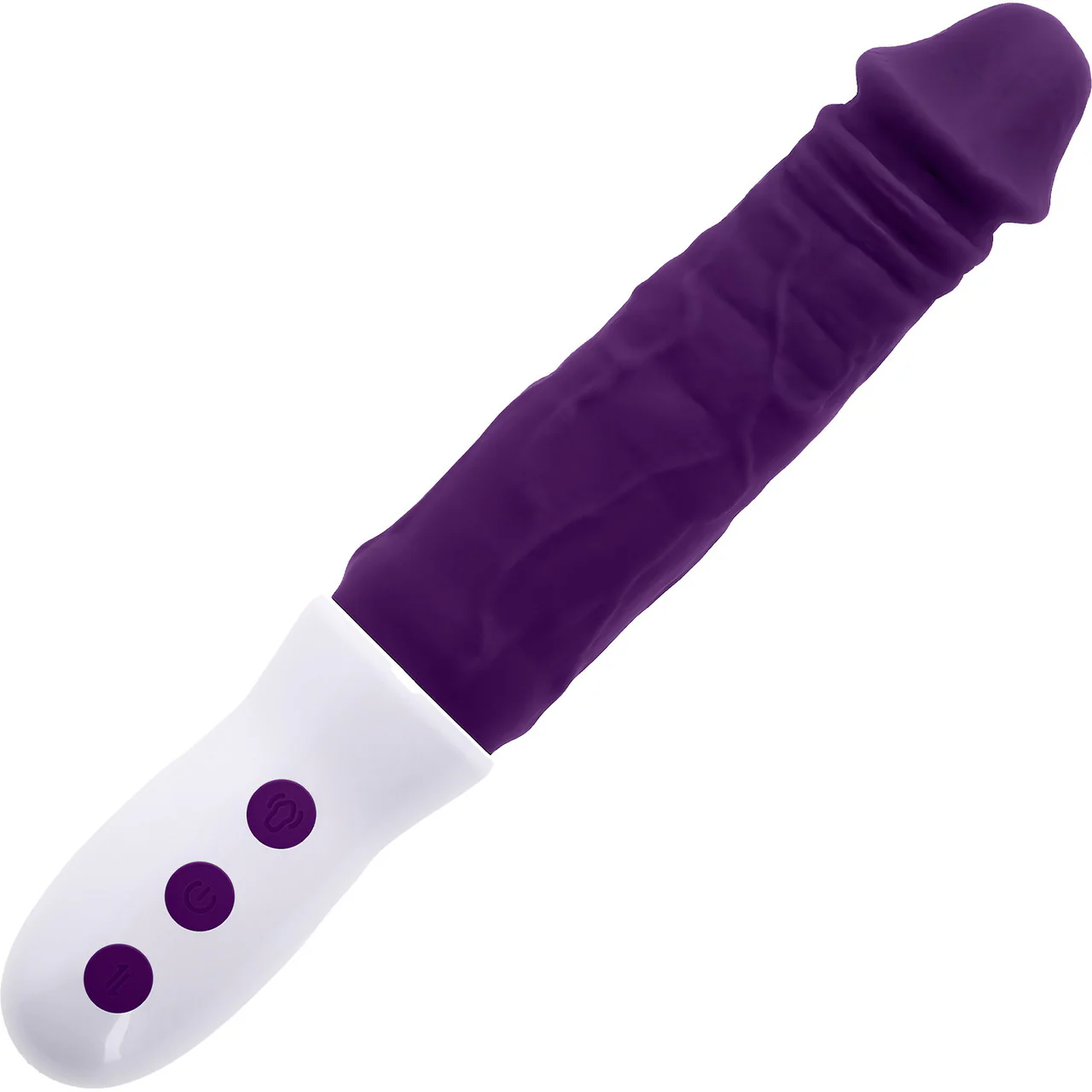 Plum Thrust Rechargeable Waterproof Thrusting & Vibrating Silicone Dildo By Evolved Novelties - Image 3