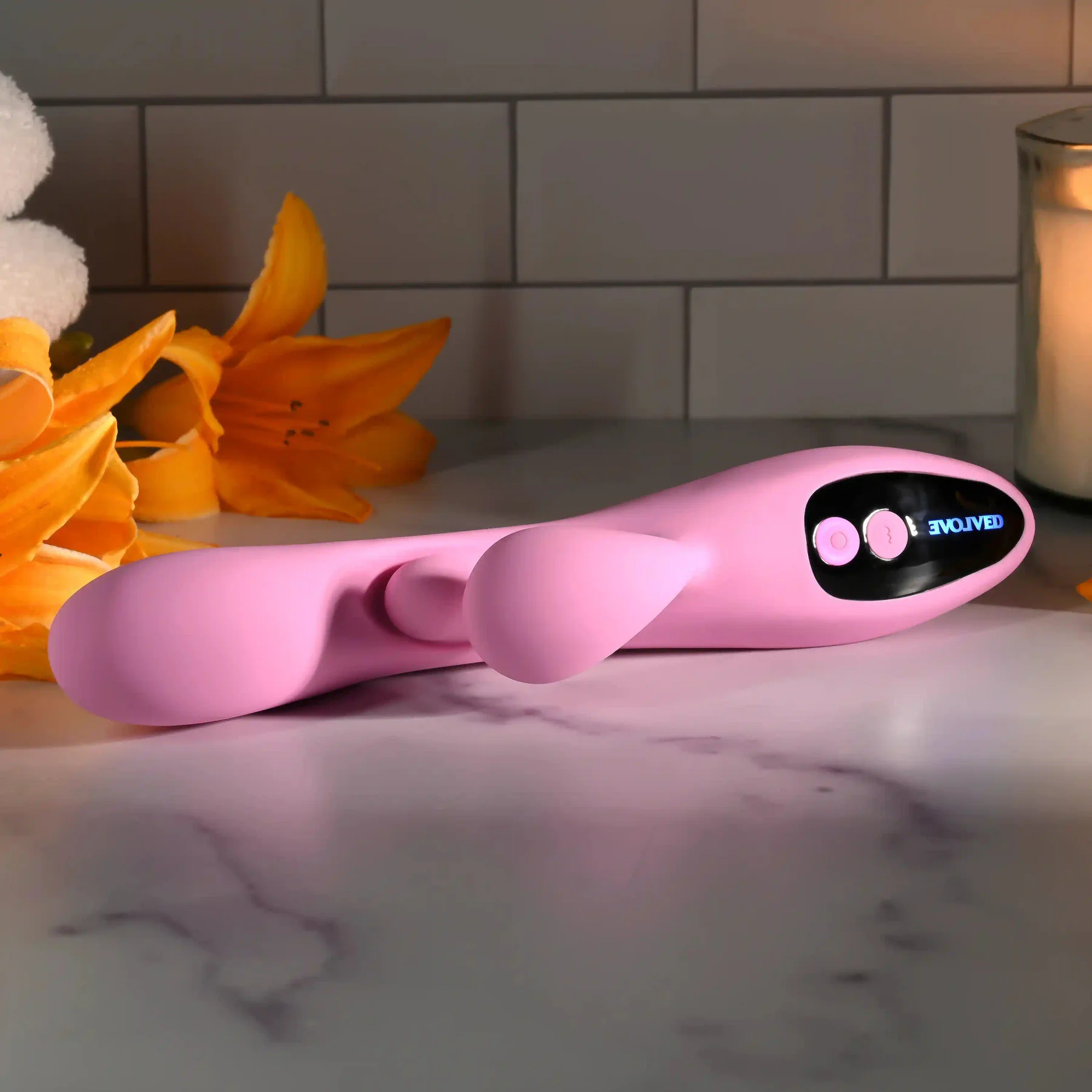 Push The Button Silicone Rabbit Vibrator With G-Spot Bud By Evolved Novelties - Image 4