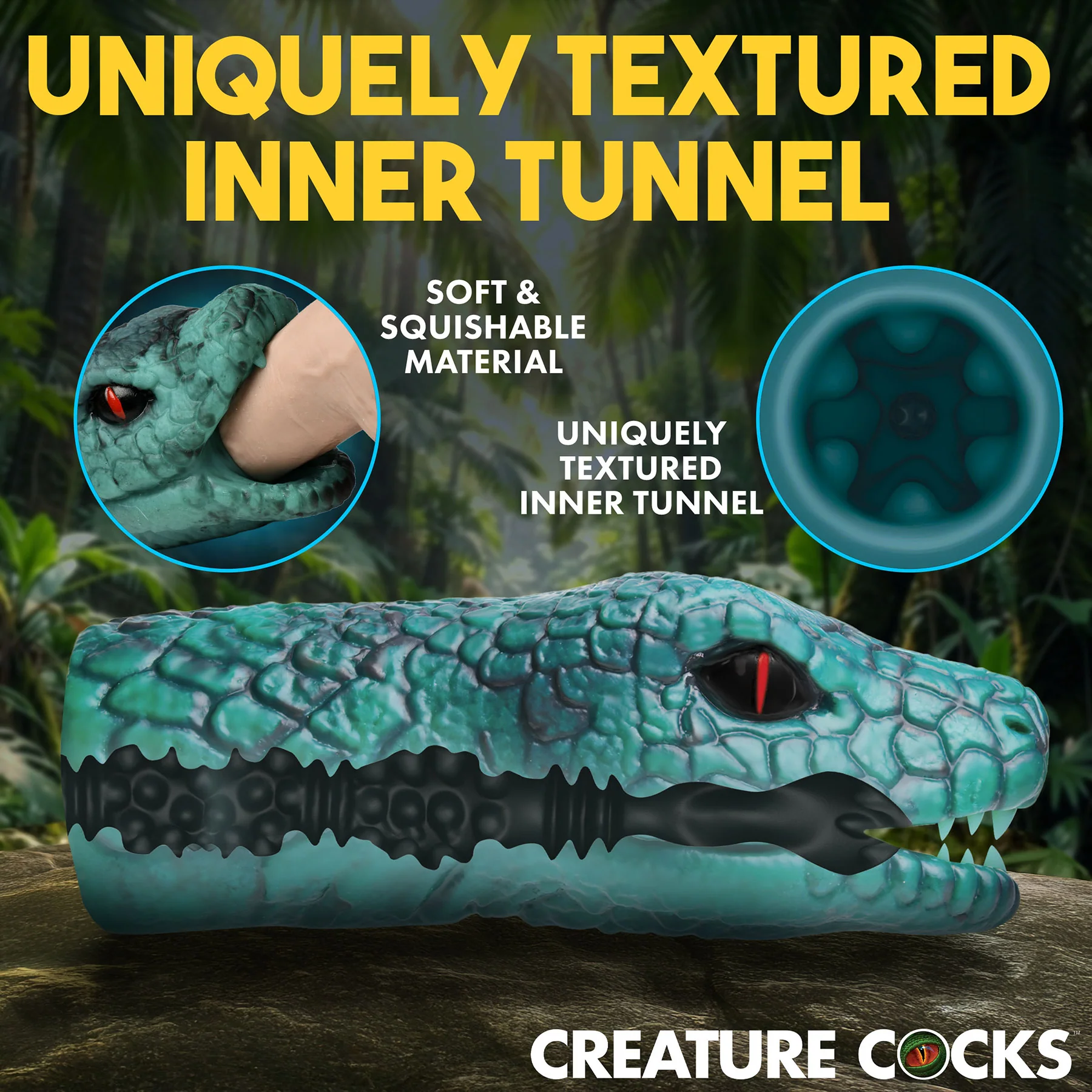 Python Vibrating Silicone Penis Masturbator By Creature Cocks - Image 3