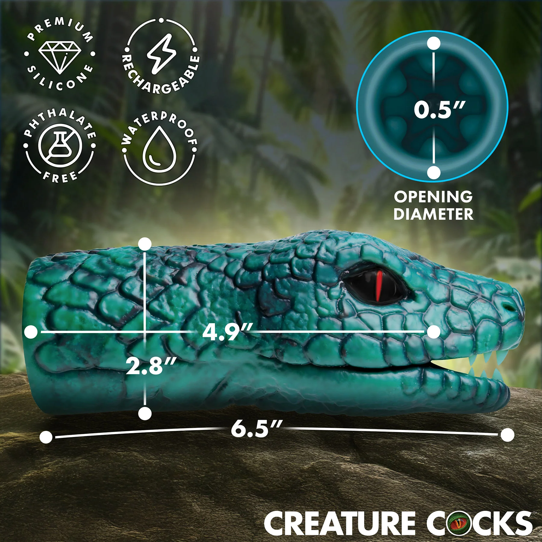 Python Vibrating Silicone Penis Masturbator By Creature Cocks - Image 4