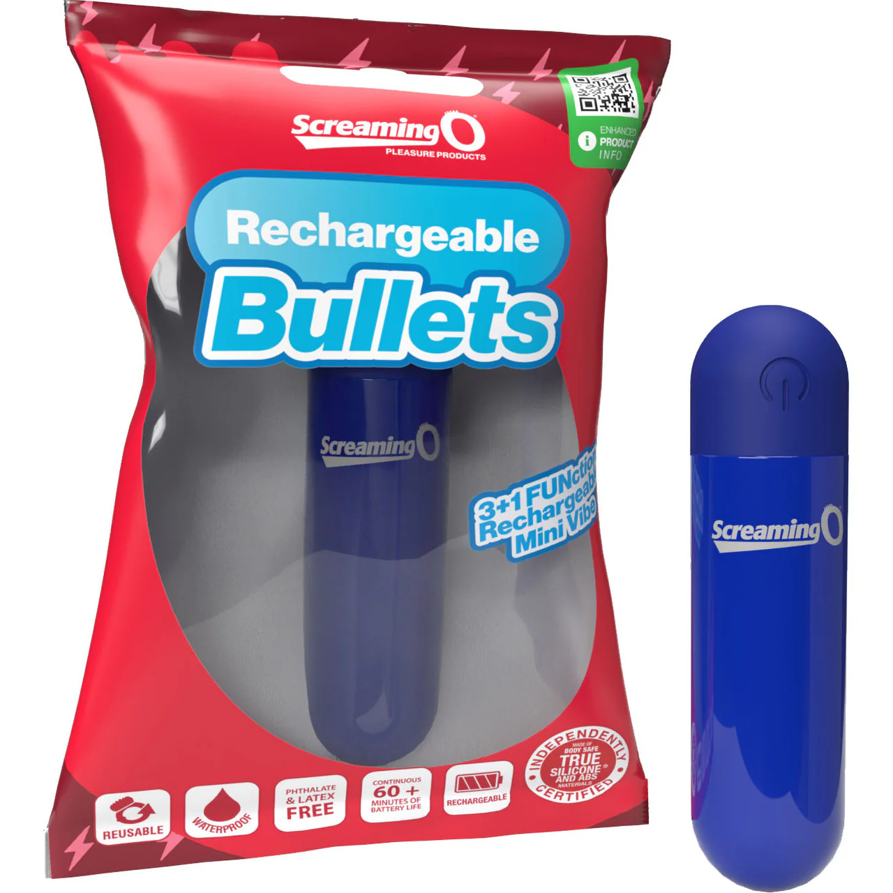Rechargeable Bullets Mini Vibe By Screaming O - Blue - Image 4