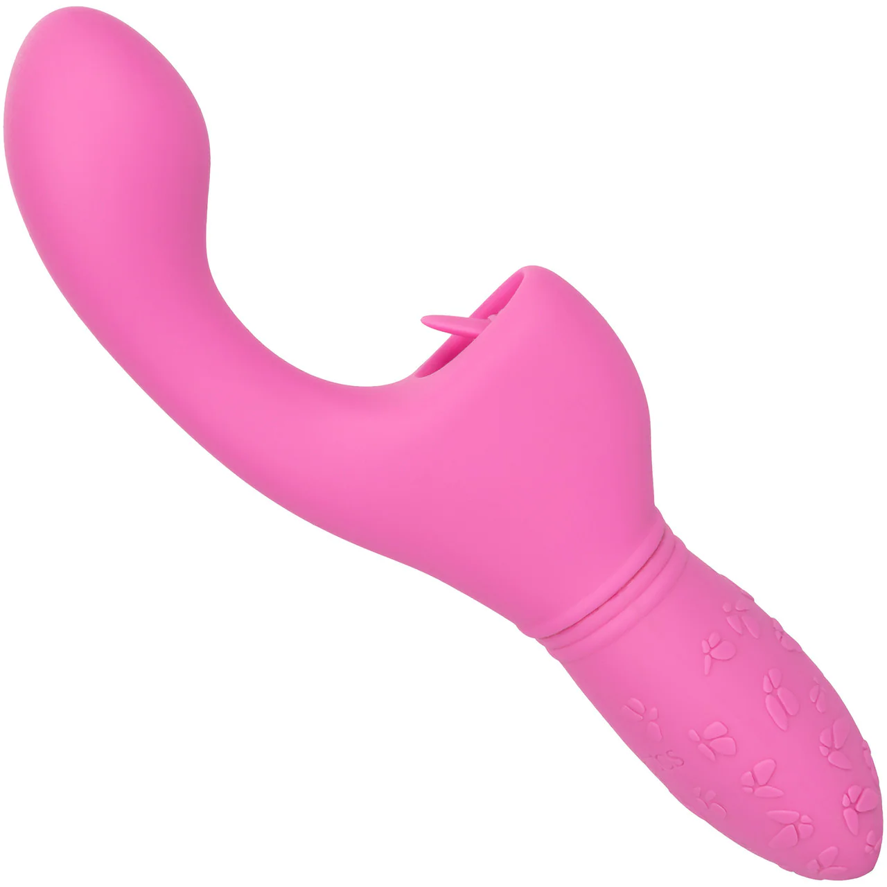 Rechargeable Butterfly Kiss Silicone Flicker Dual Stimulation Vibrator By CalExotics - Pink - Image 5