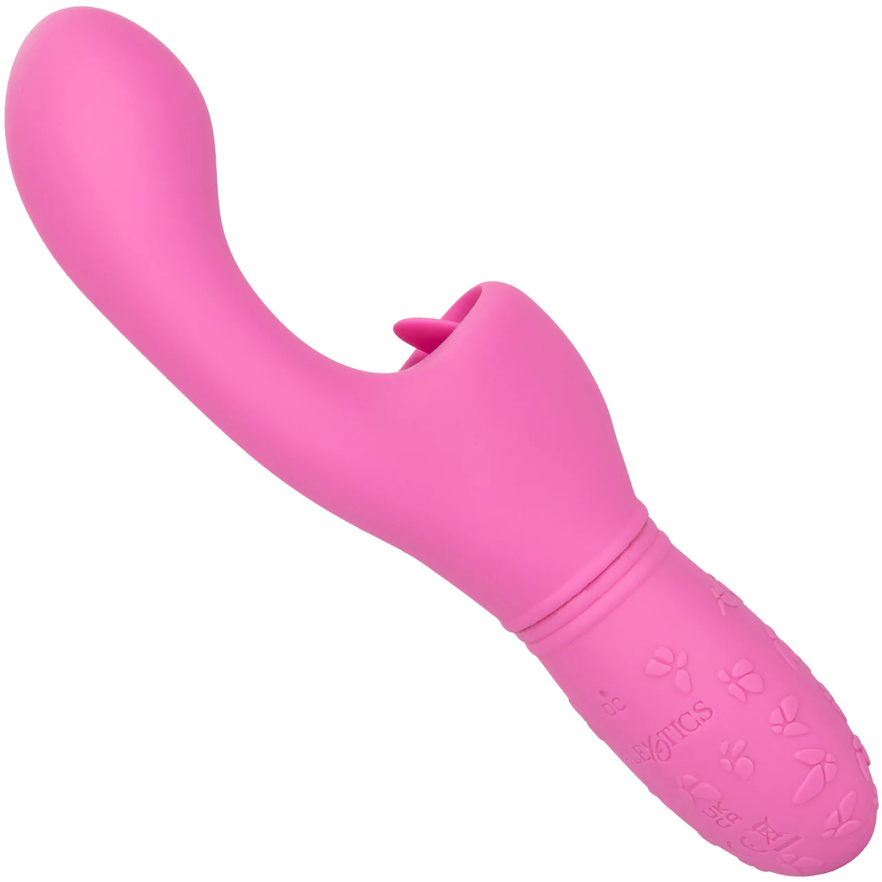 Rechargeable Butterfly Kiss Silicone Flicker Dual Stimulation Vibrator By CalExotics - Pink - Image 7