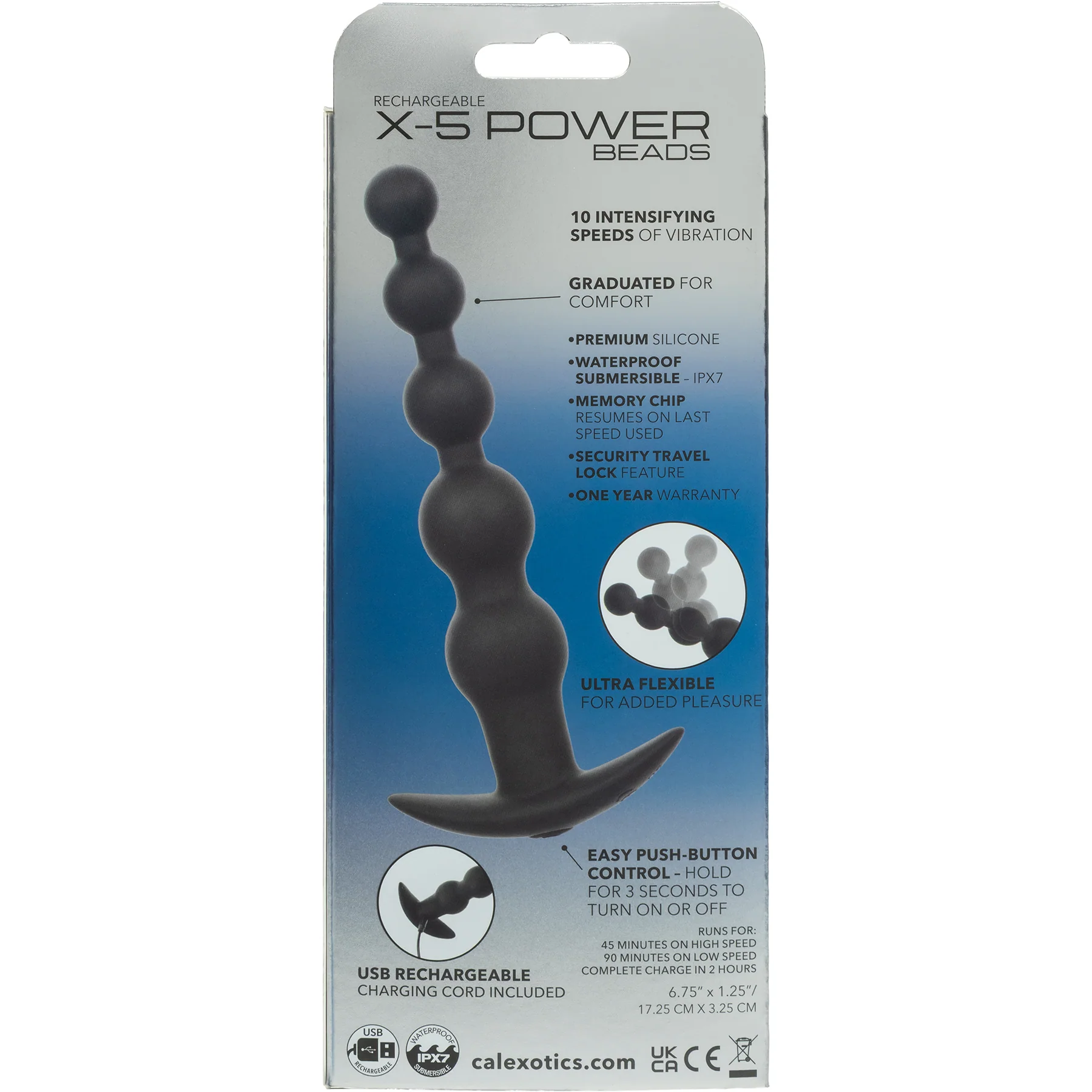 Rechargeable X-5 Silicone Power Beads Vibrating Flexible Anal Beads - Image 9