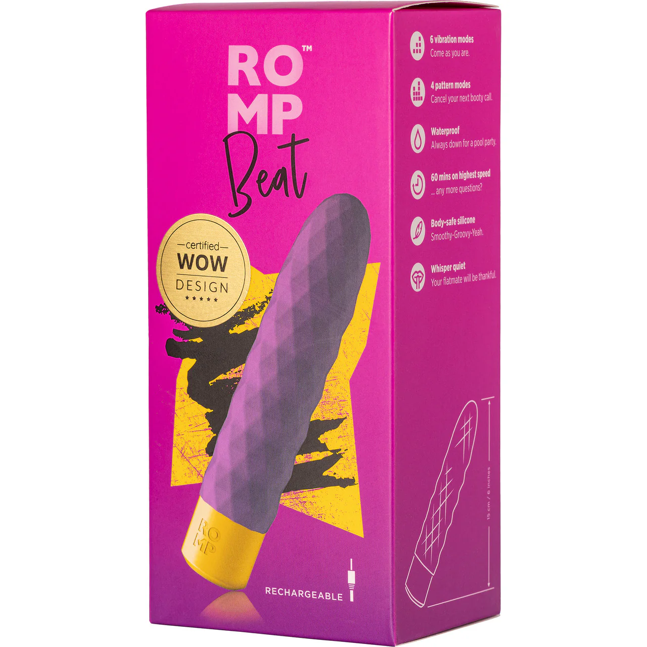 ROMP Beat Bullet Silicone Waterproof Rechargeable Clitoral Vibrator - Image 4