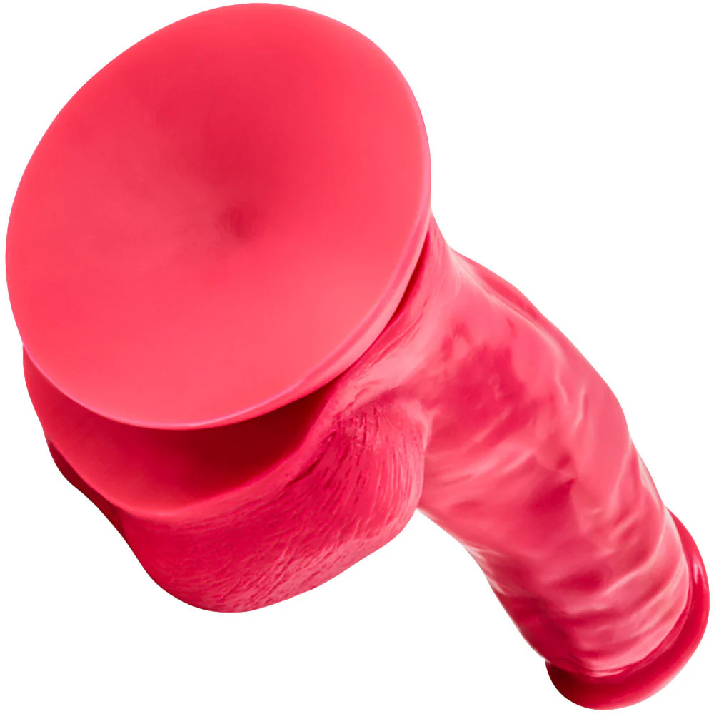 Ruse Shimmy Silicone Suction Cup Dildo by Blush Novelties - Cerise - Image 2