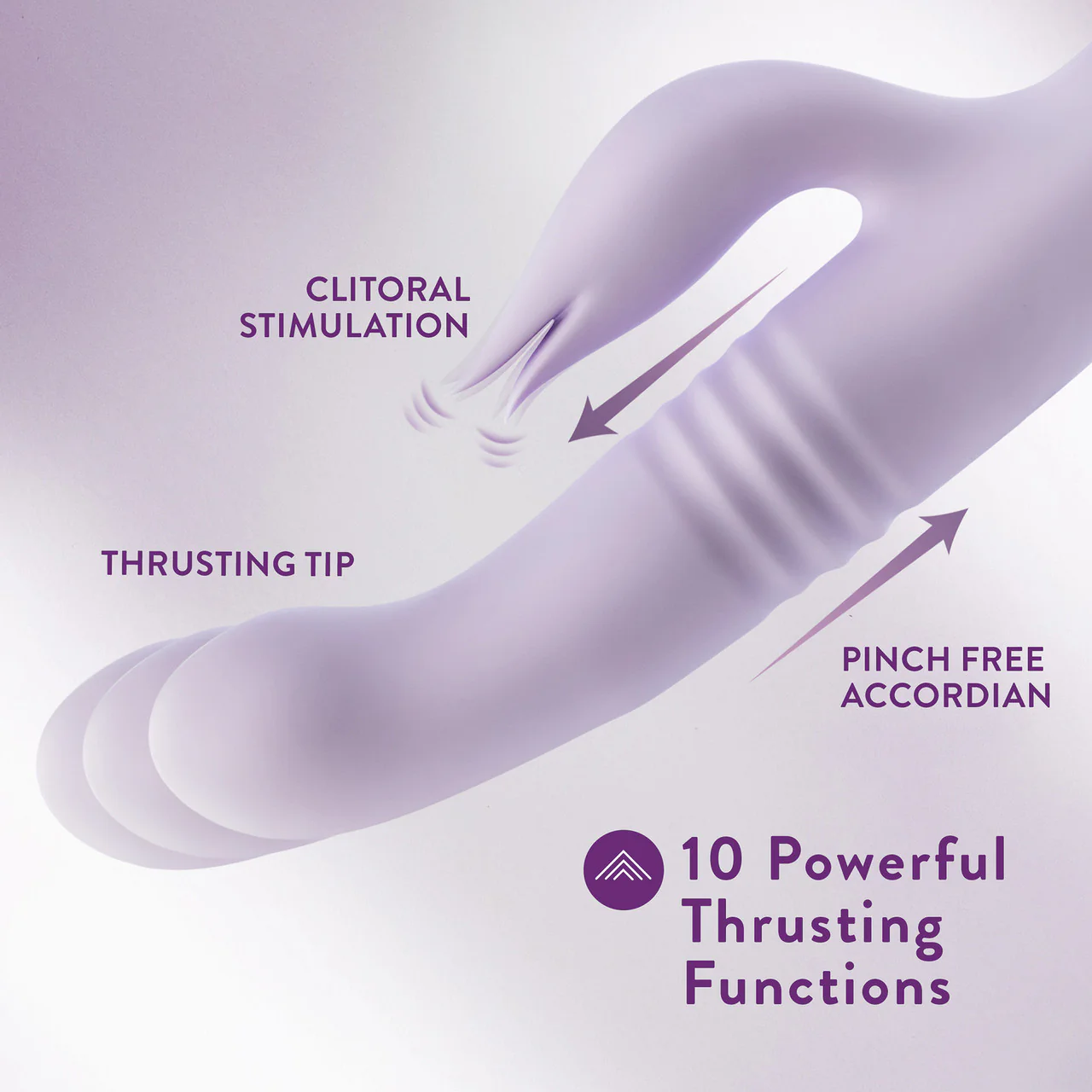 Rylee Rechargeable Waterproof Silicone Thrusting Rabbit Vibrator By Blush - Lavender - Image 7
