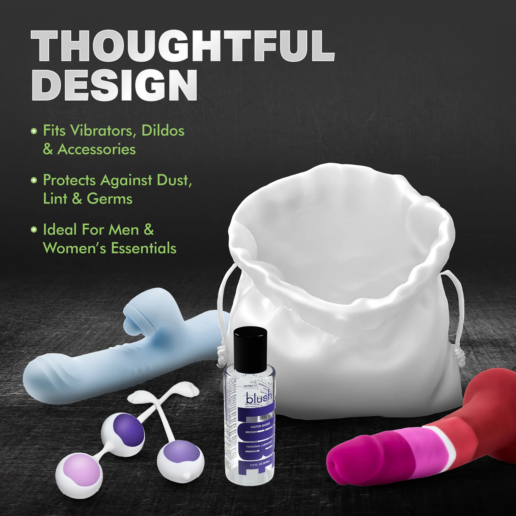 Safe Sex Medium Antibacterial Sex Toy Storage Bag By Blush - Image 7