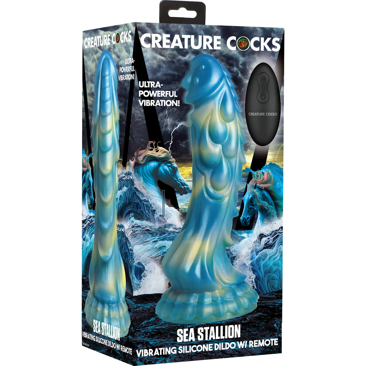 Sea Stallion 8.25" Rechargeable Vibrating Silicone Suction Cup Dildo With Remote By Creature Cocks - Image 16
