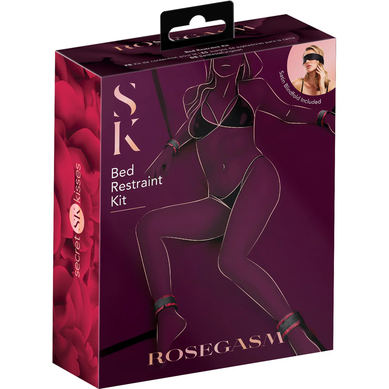 Secret Kisses Rosegasm Bed Restraint Kit With Blindfold - Image 2
