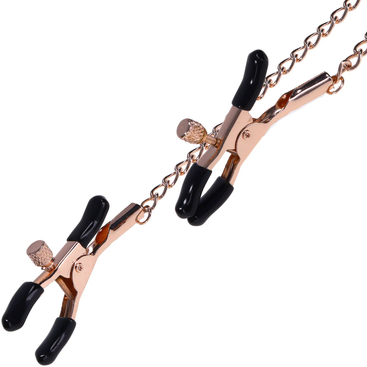 Sex & Mischief Brat Charmed Nipple Clamps By Sportsheets - Rose Gold & Black - Image 5