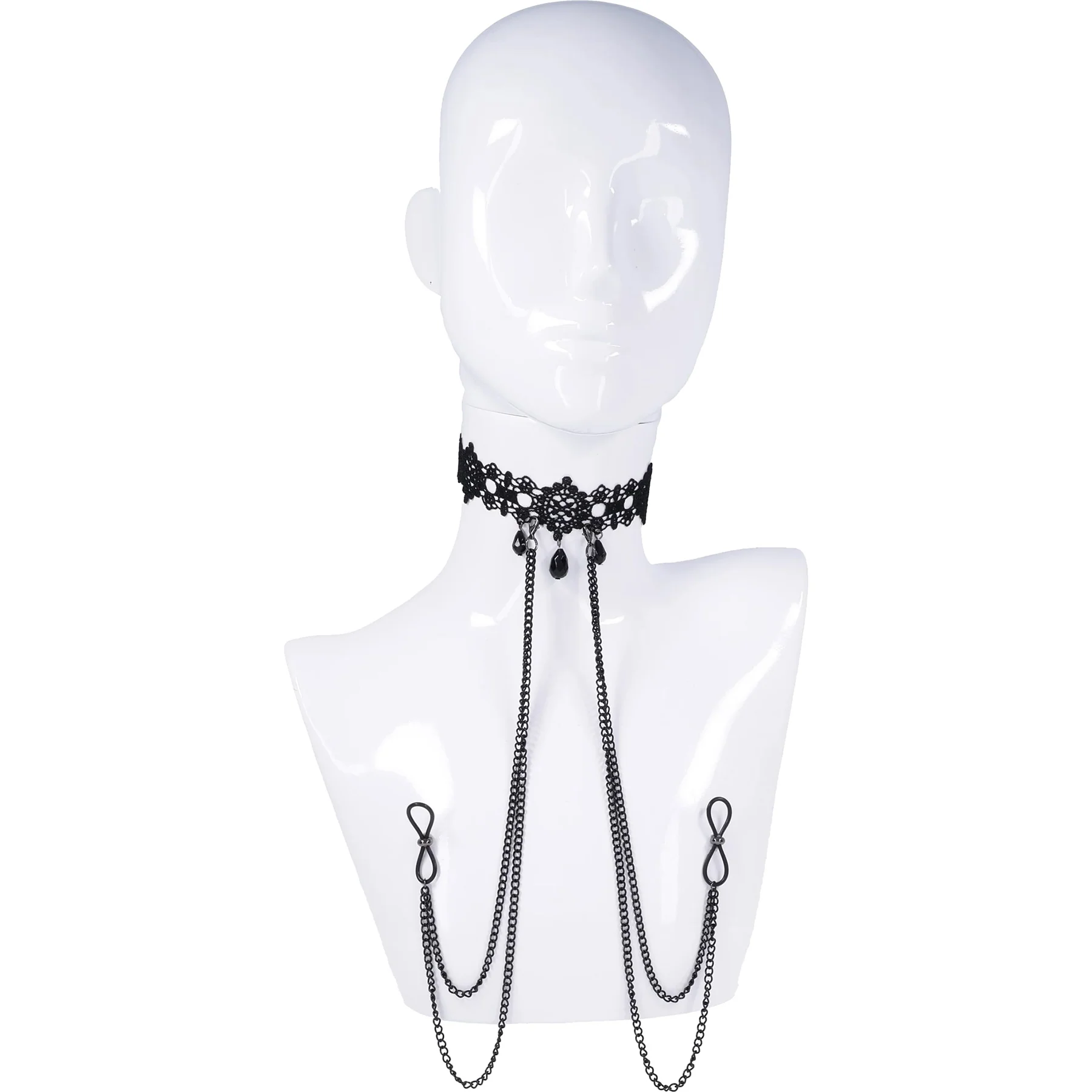 Sex & Mischief Lace Collar With Nipple Ties - Image 4