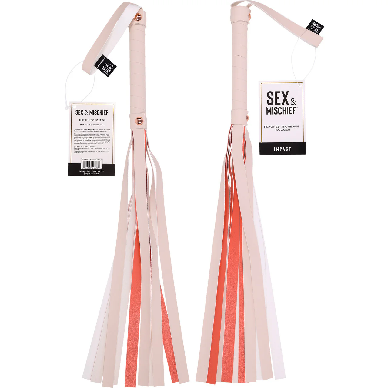 Sex & Mischief Peaches 'n CreaMe Flogger By Sportsheets - Rose Gold & Peach - Image 9