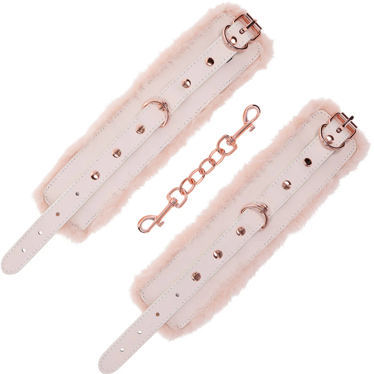 Sex & Mischief Peaches 'n CreaMe Fur Handcuffs By Sportsheets - Rose Gold & Peach - Image 13