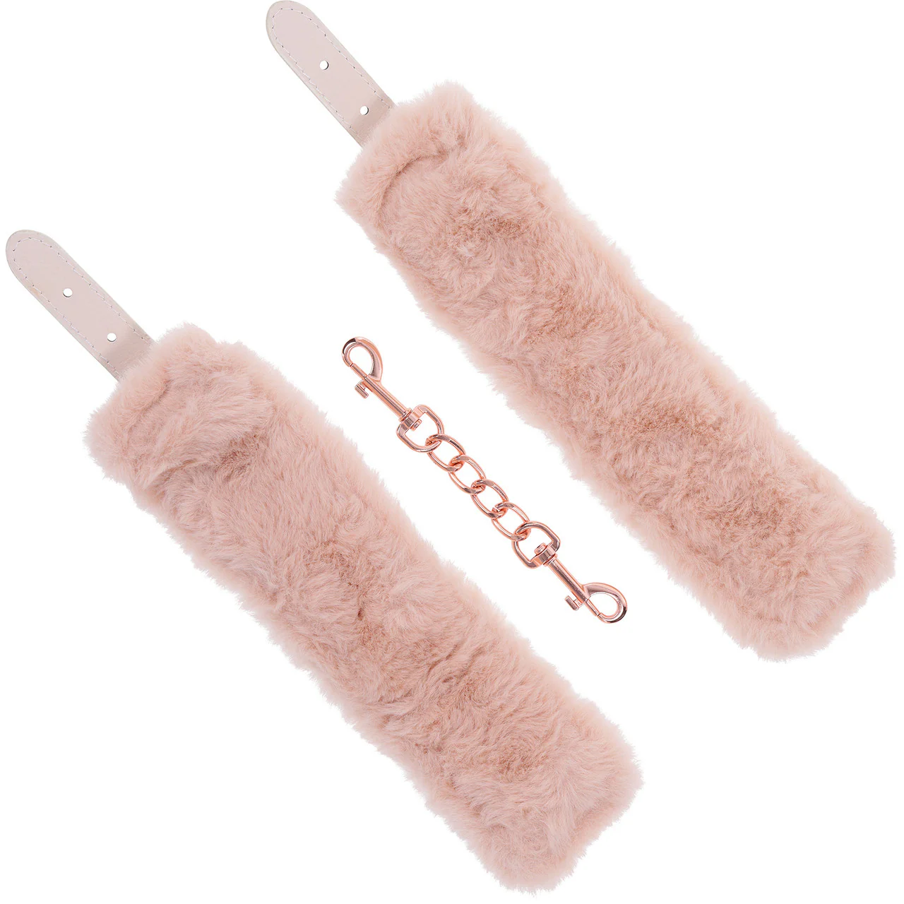 Sex & Mischief Peaches 'n CreaMe Fur Handcuffs By Sportsheets - Rose Gold & Peach - Image 6