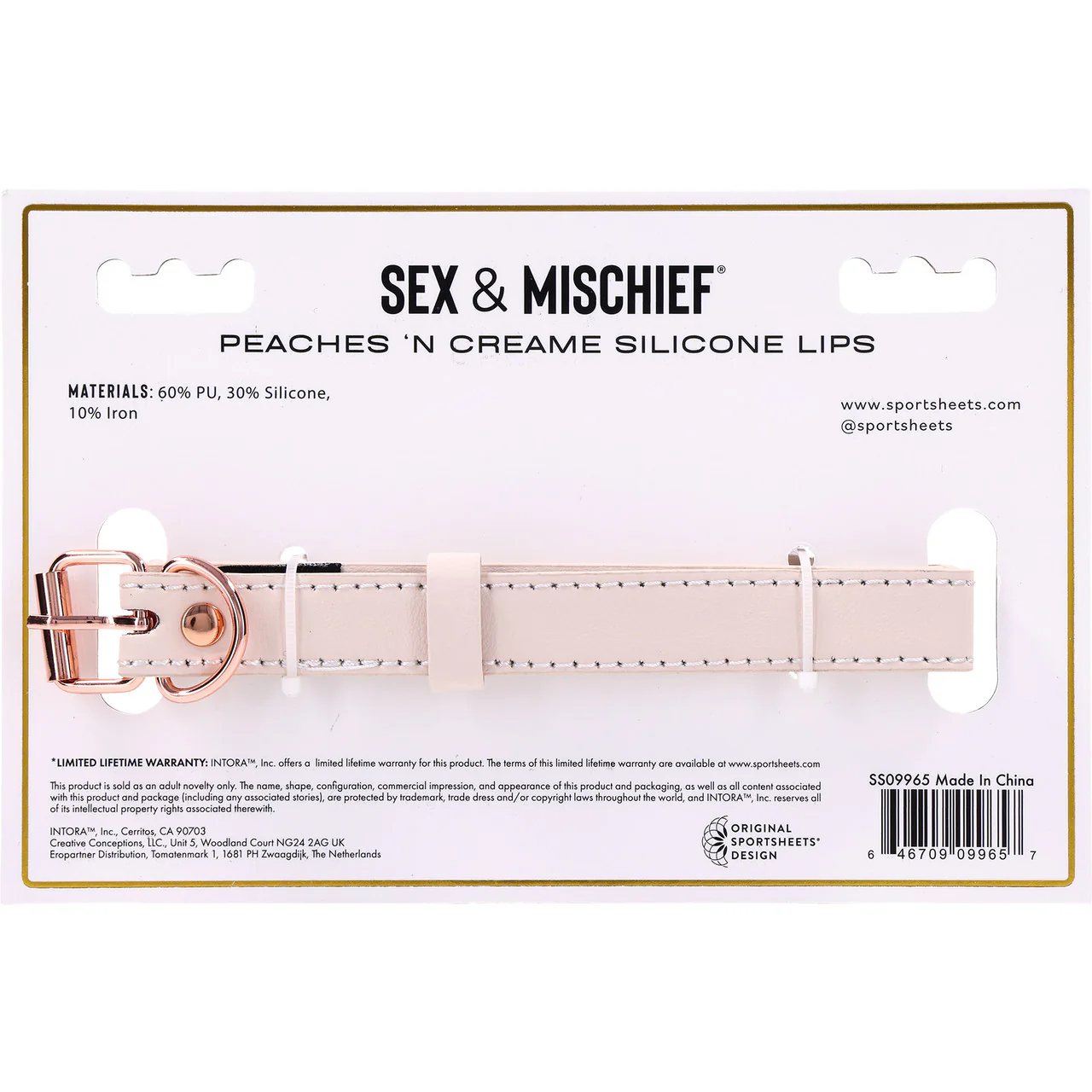Sex & Mischief Peaches 'n CreaMe Silicone Lips Gag By Sportsheets - Rose Gold & Peach - Image 10