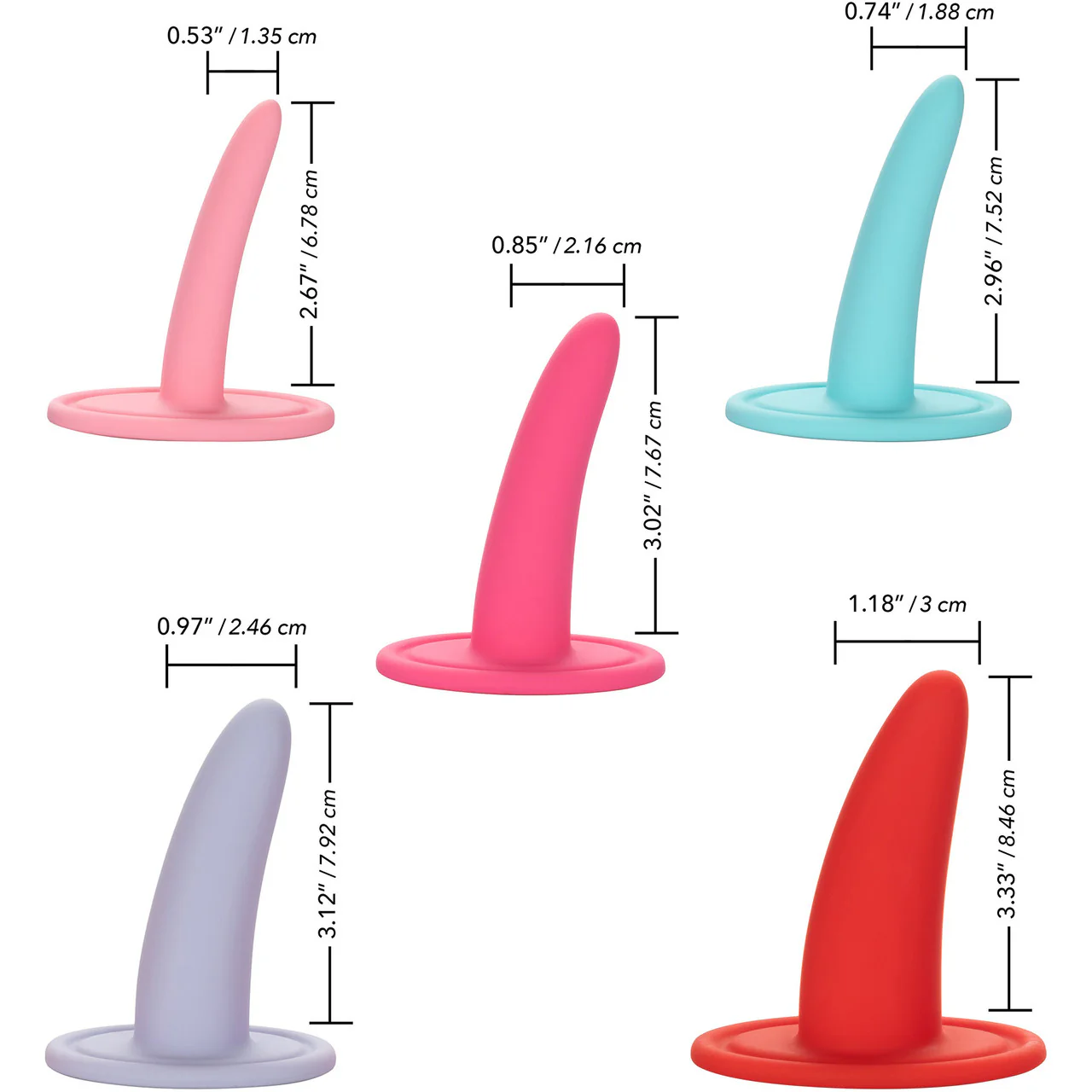 She-ology 5-Piece Wearable Vaginal Silicone Dilator Set by CalExotics - Image 2