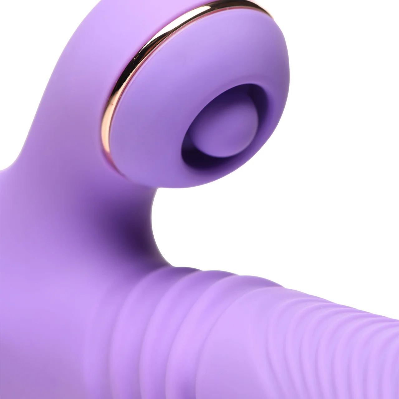 Shegasm Pro-Thrust Max Rechargeable Silicone Thrusting Warming Pulsing Rabbit Vibrator - Purple - Image 6