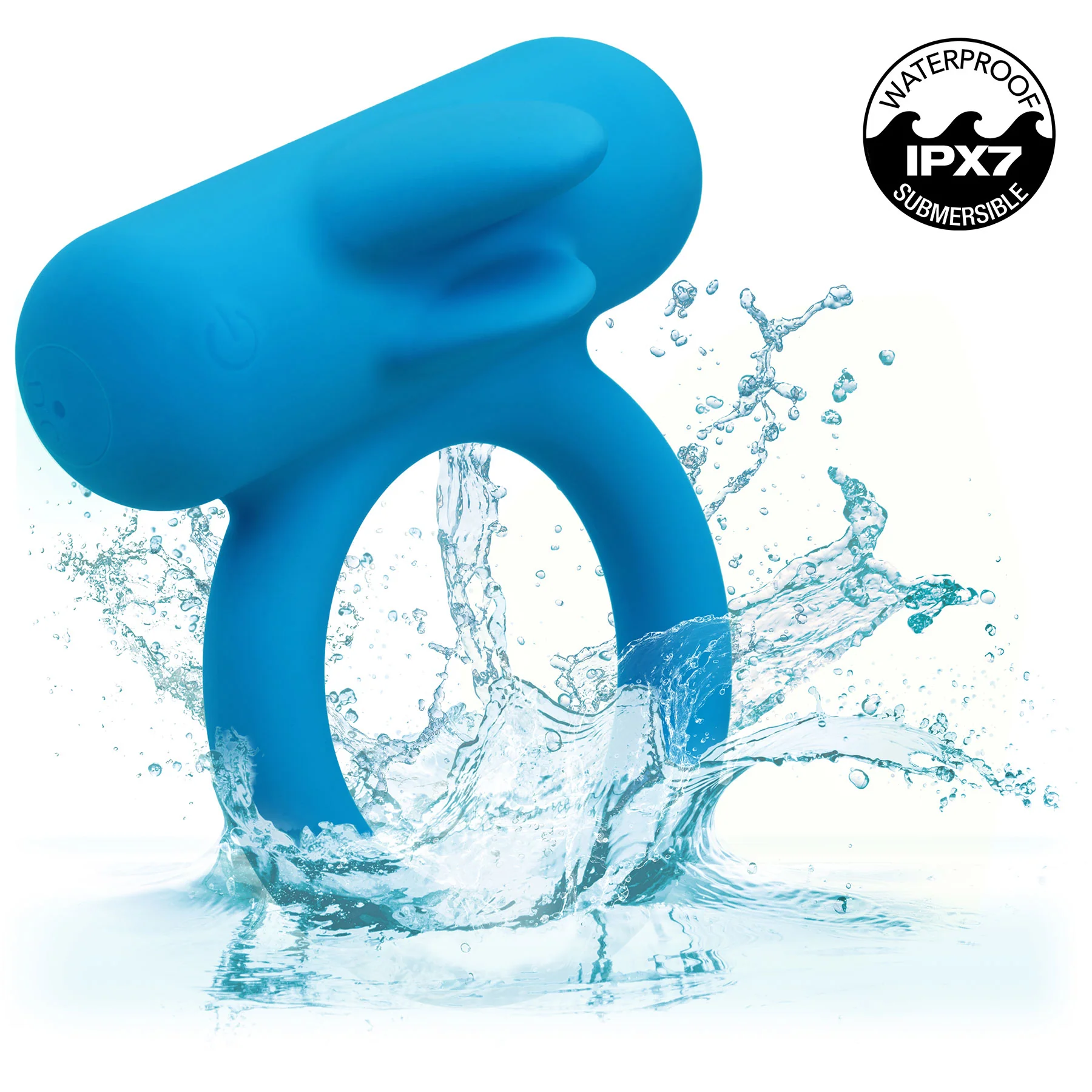 Silicone Rechargeable Double Trouble® Vibrating Cock Ring By CalExotics - Image 7