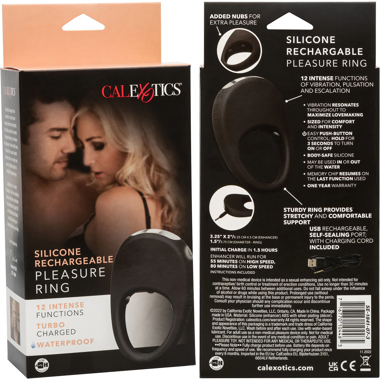 Silicone Rechargeable Pleasure Ring Vibrating Cock Ring By CalExotics - Image 11
