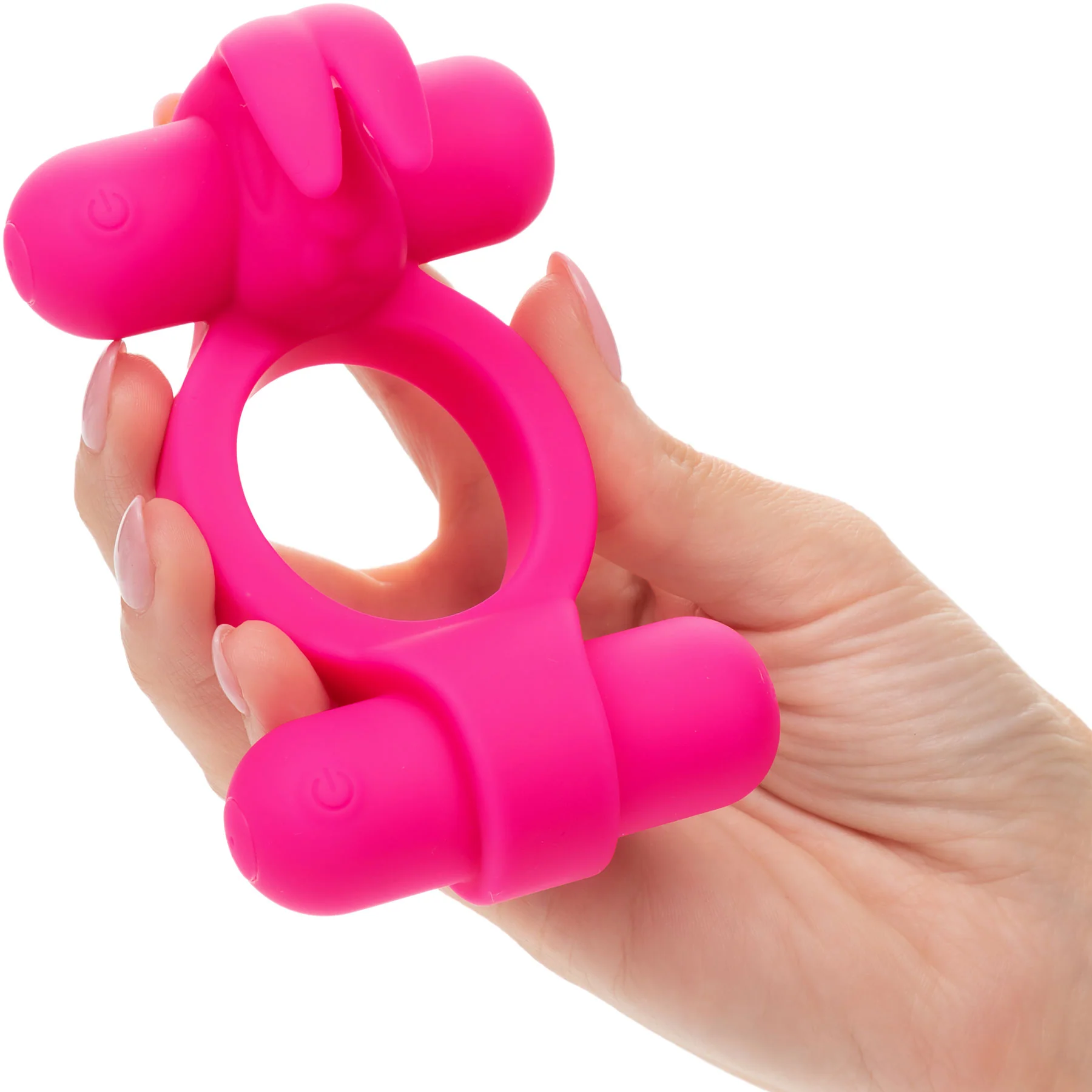 Silicone Rechargeable Rockin’ Rabbit® Vibrating Cock Ring By CalExotics - Image 2