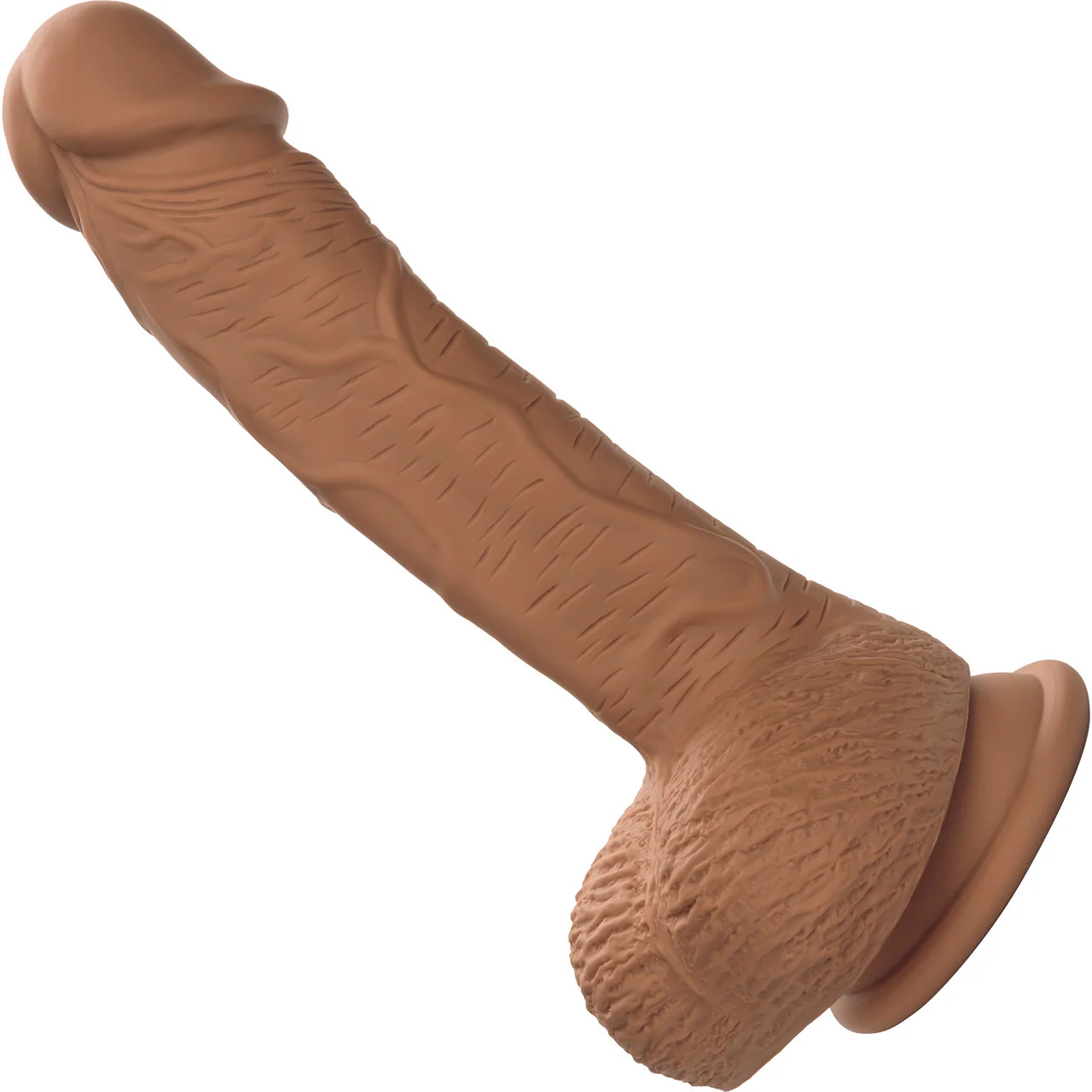 Silicone Studs Realistic 6.25" Suction Cup Dildo - Caramel - Image 3