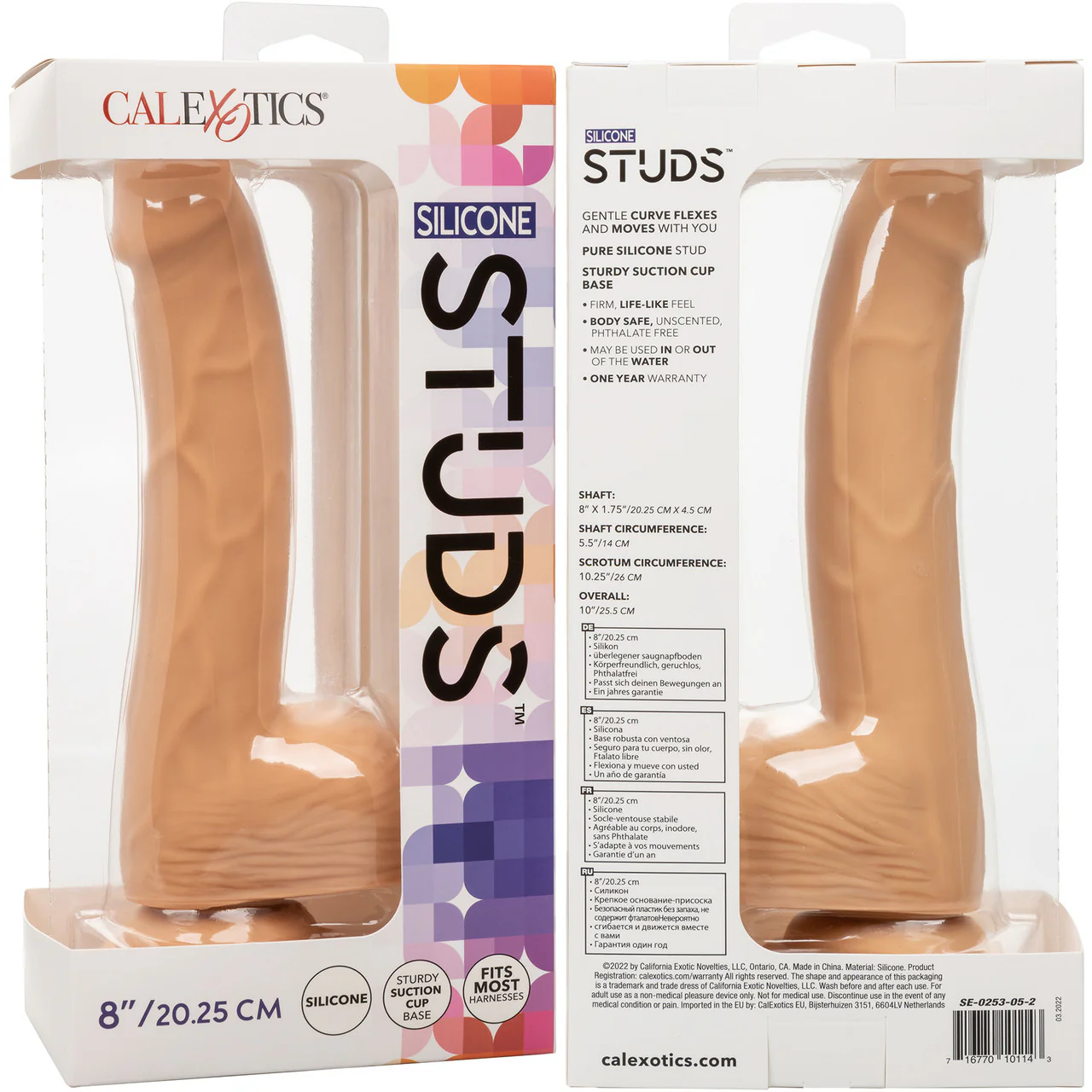Silicone Studs Realistic 8" Suction Cup Dildo - Vanilla - Image 11