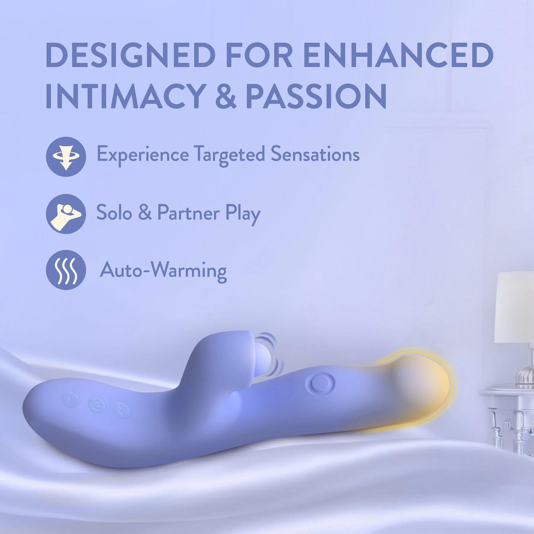 Simone Rechargeable Silicone Warming & Tapping Rabbit Vibrator By Blush - Image 8
